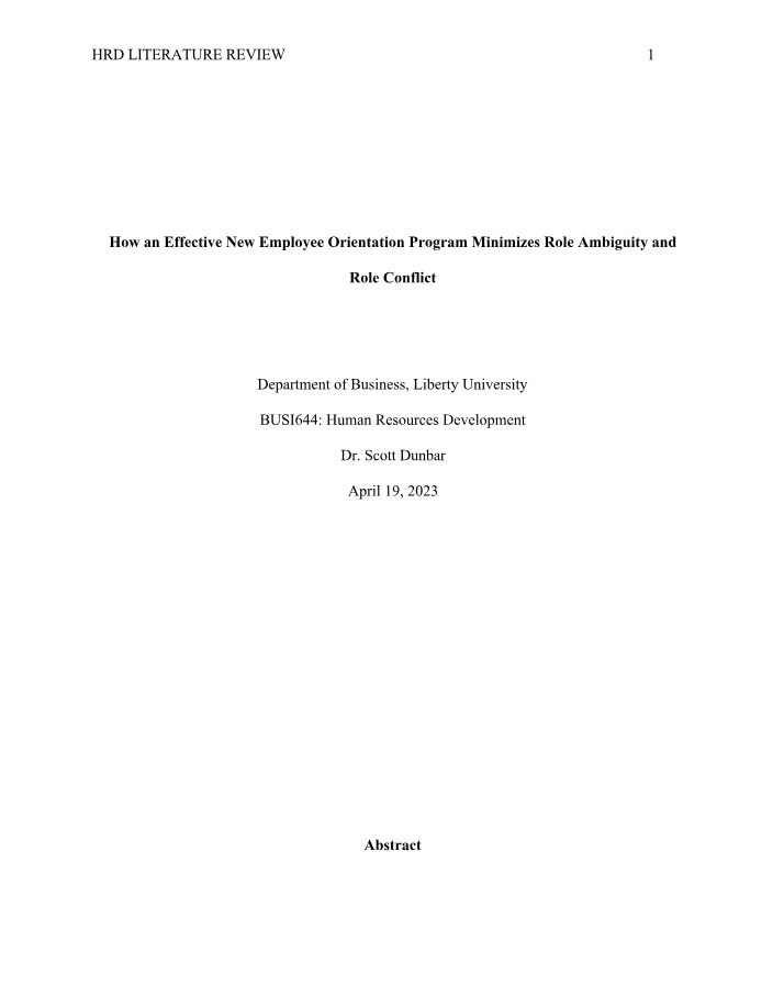 Literature Review on HRD