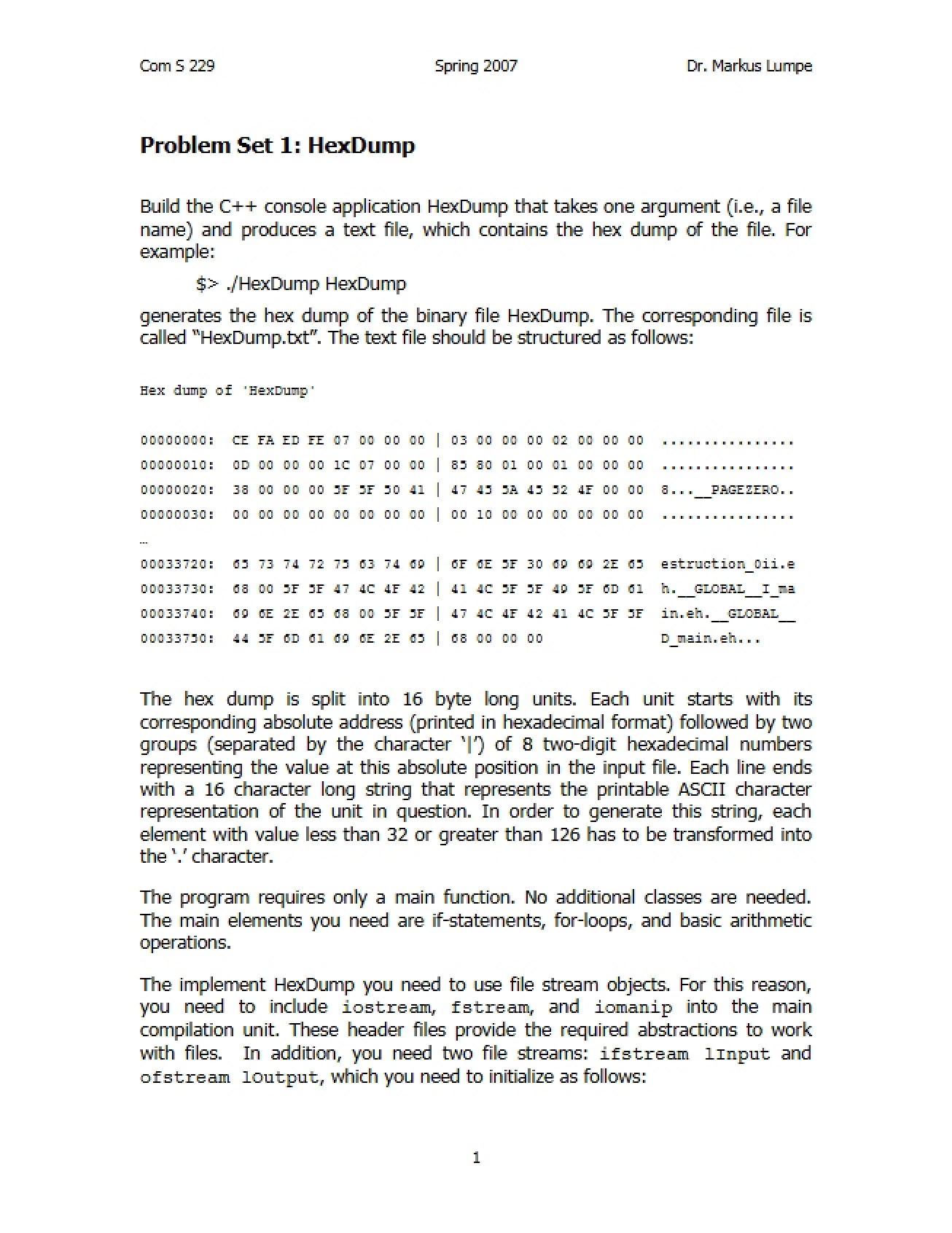 First Problem Set for Advanced Programming Techniques