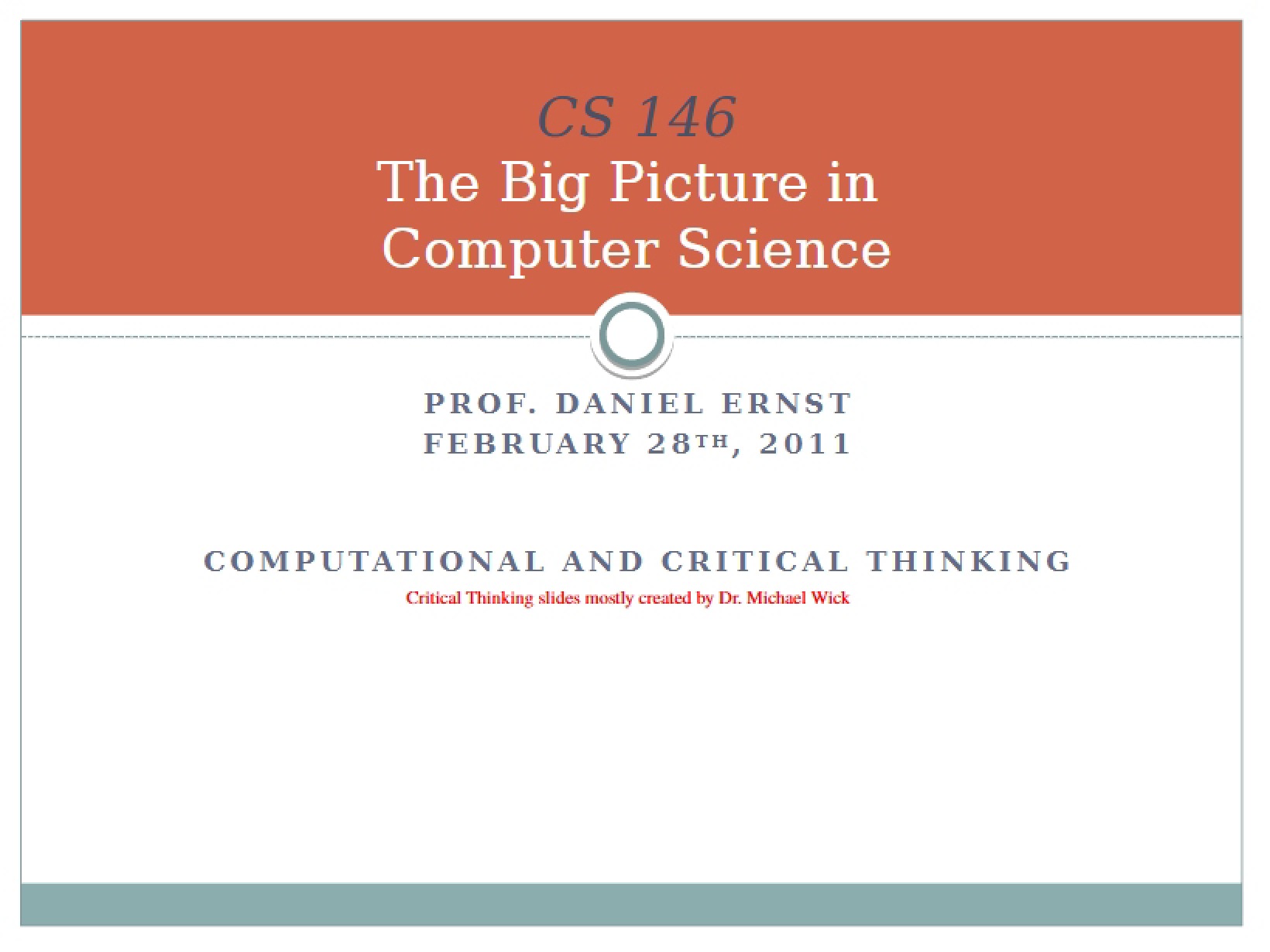 Critical and Computational Thinking