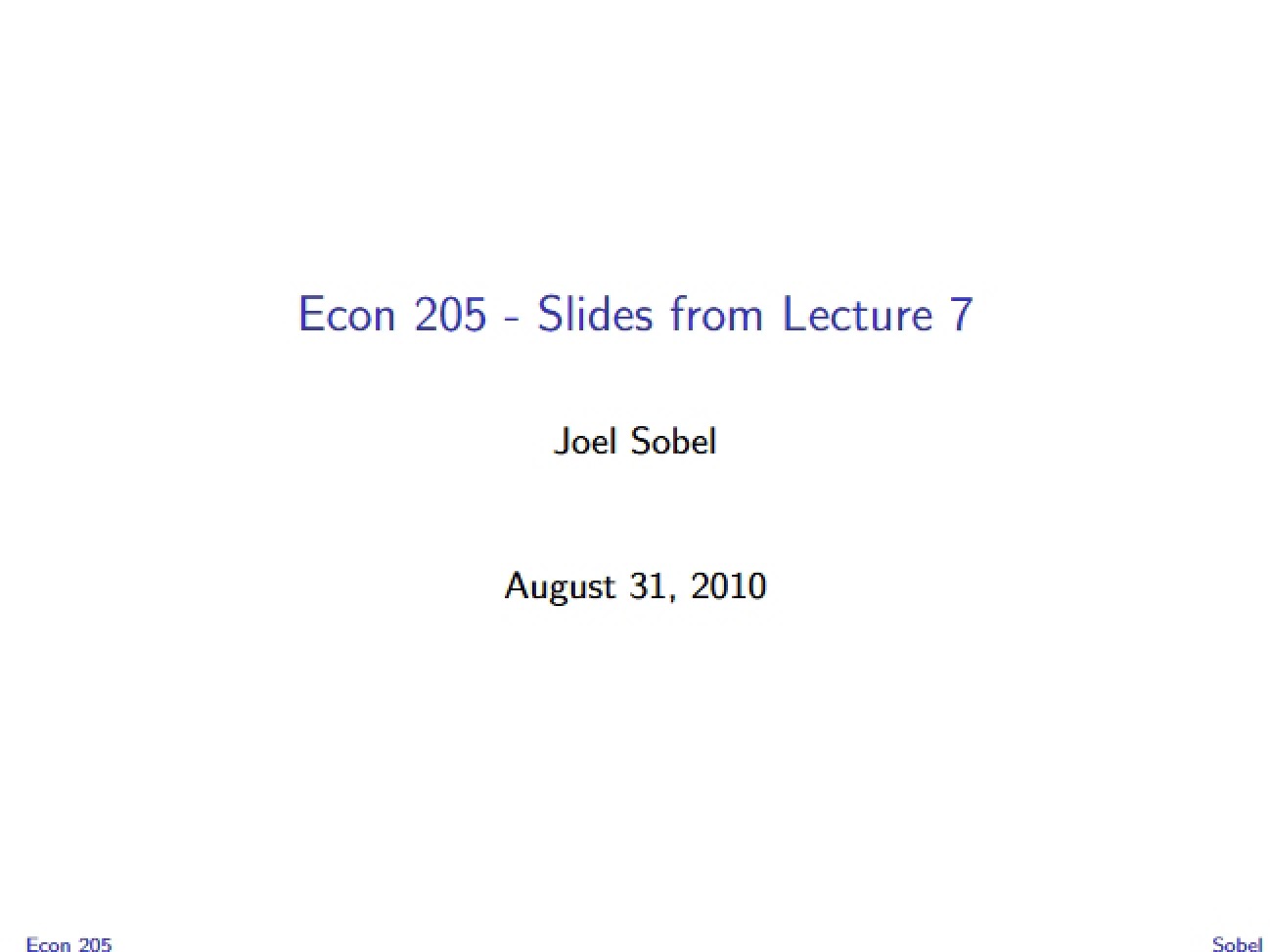 Mathematical Foundations in Economics Notes