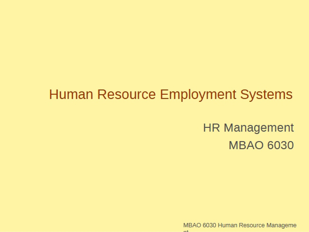Employment Systems in Human Resources