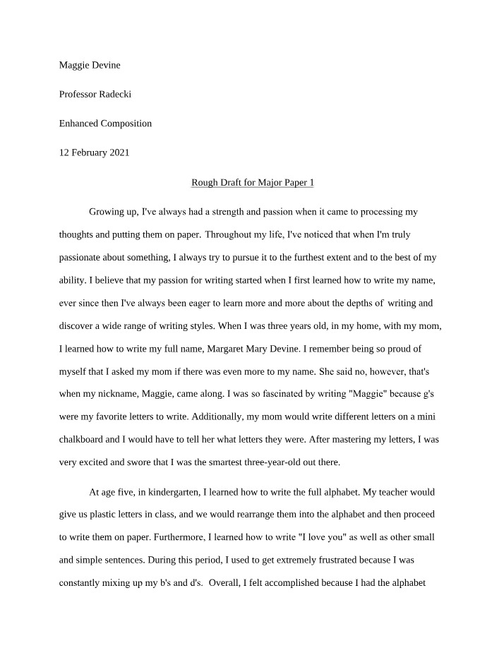 Learning to Write My Name - A Passion for Writing