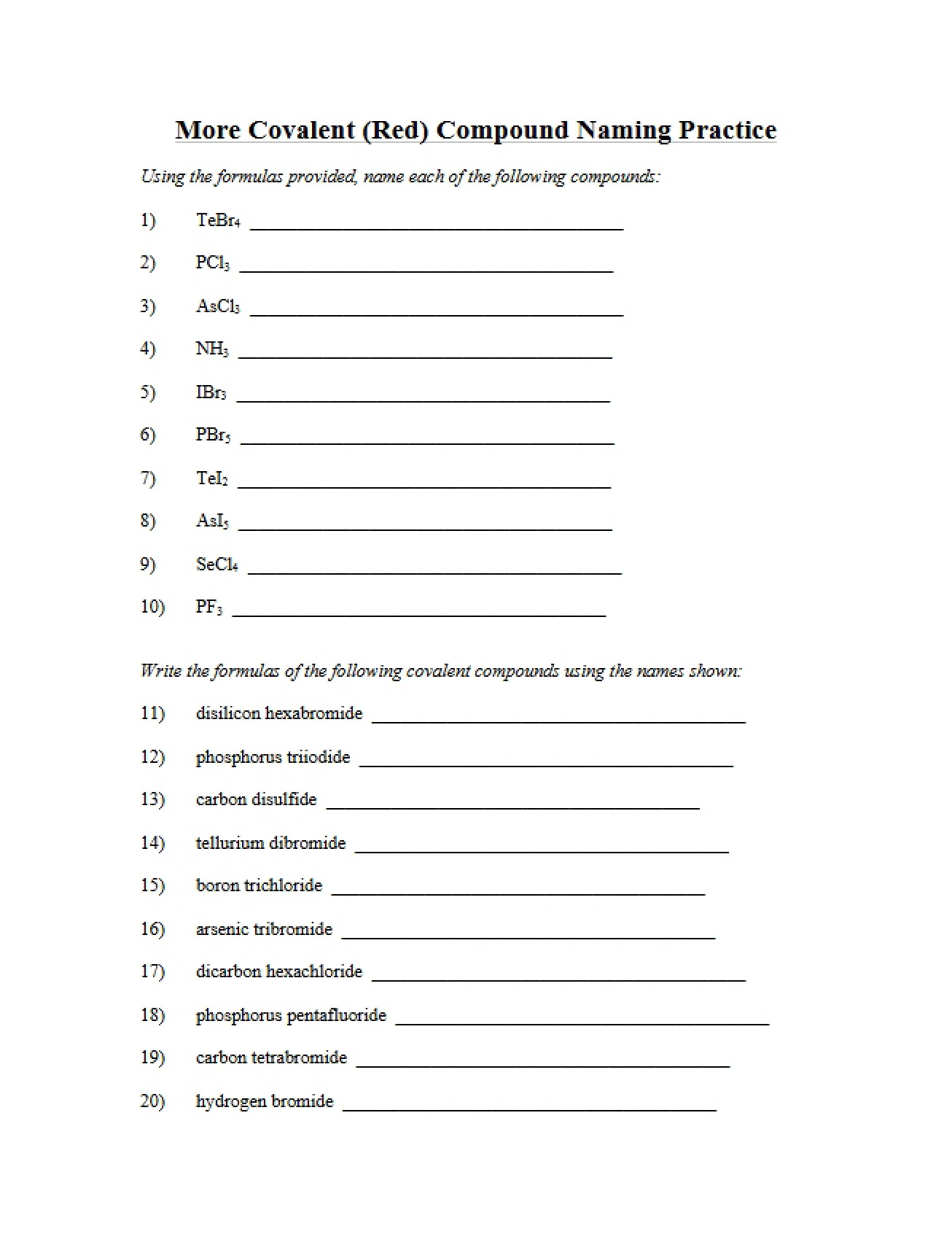 How to Name Covalent Compounds