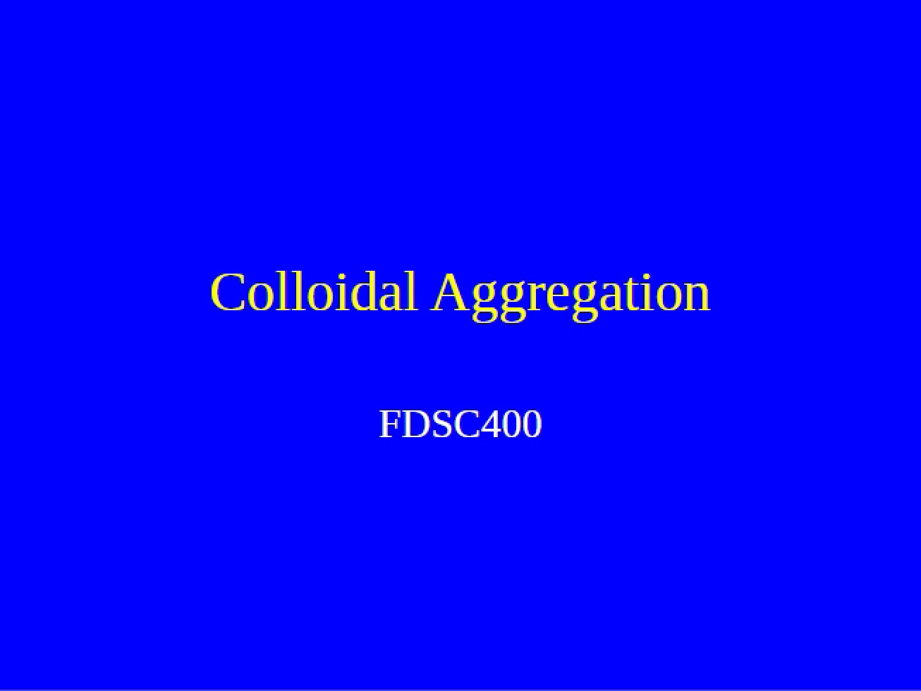 Stability of Colloids