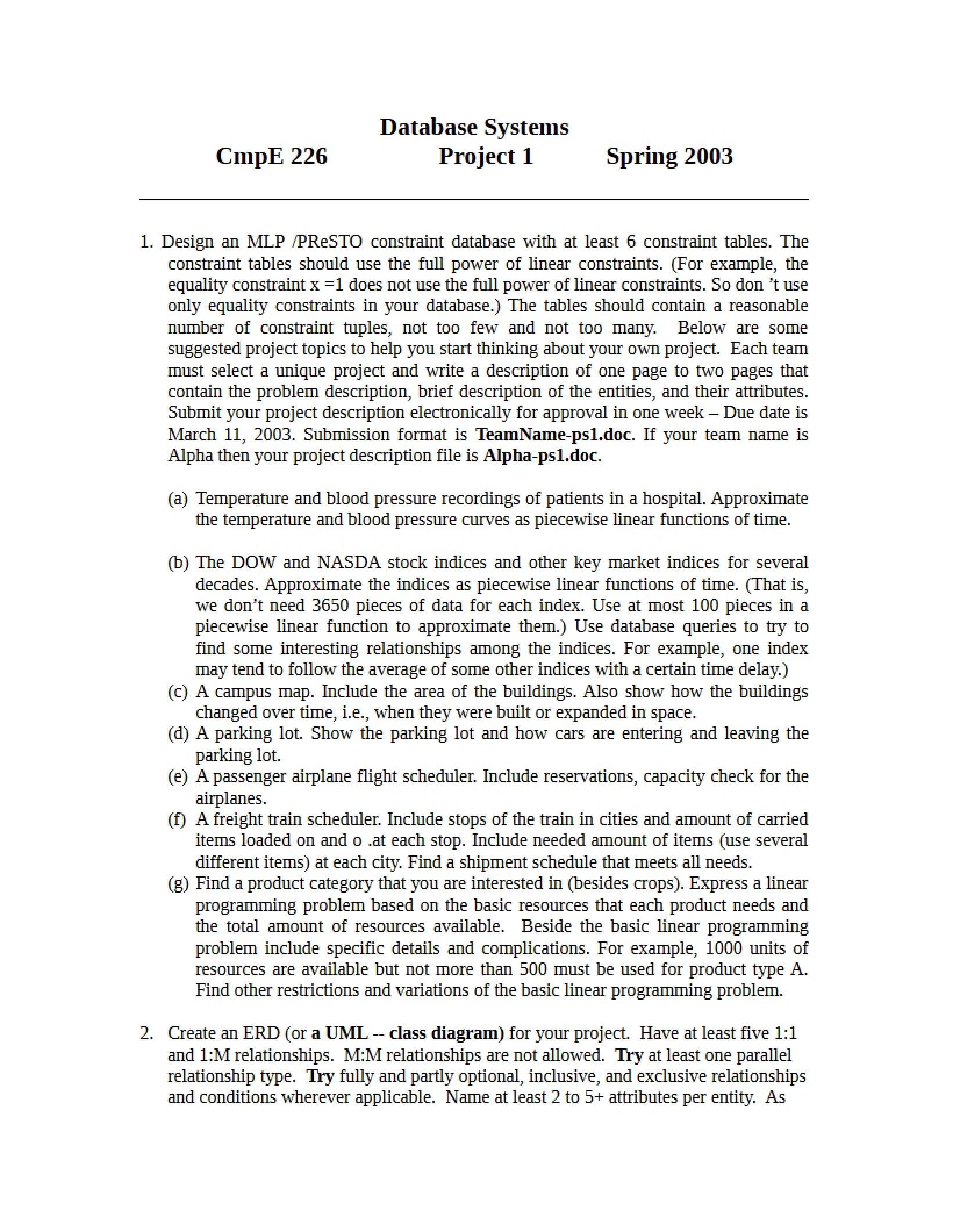 Database Project 1