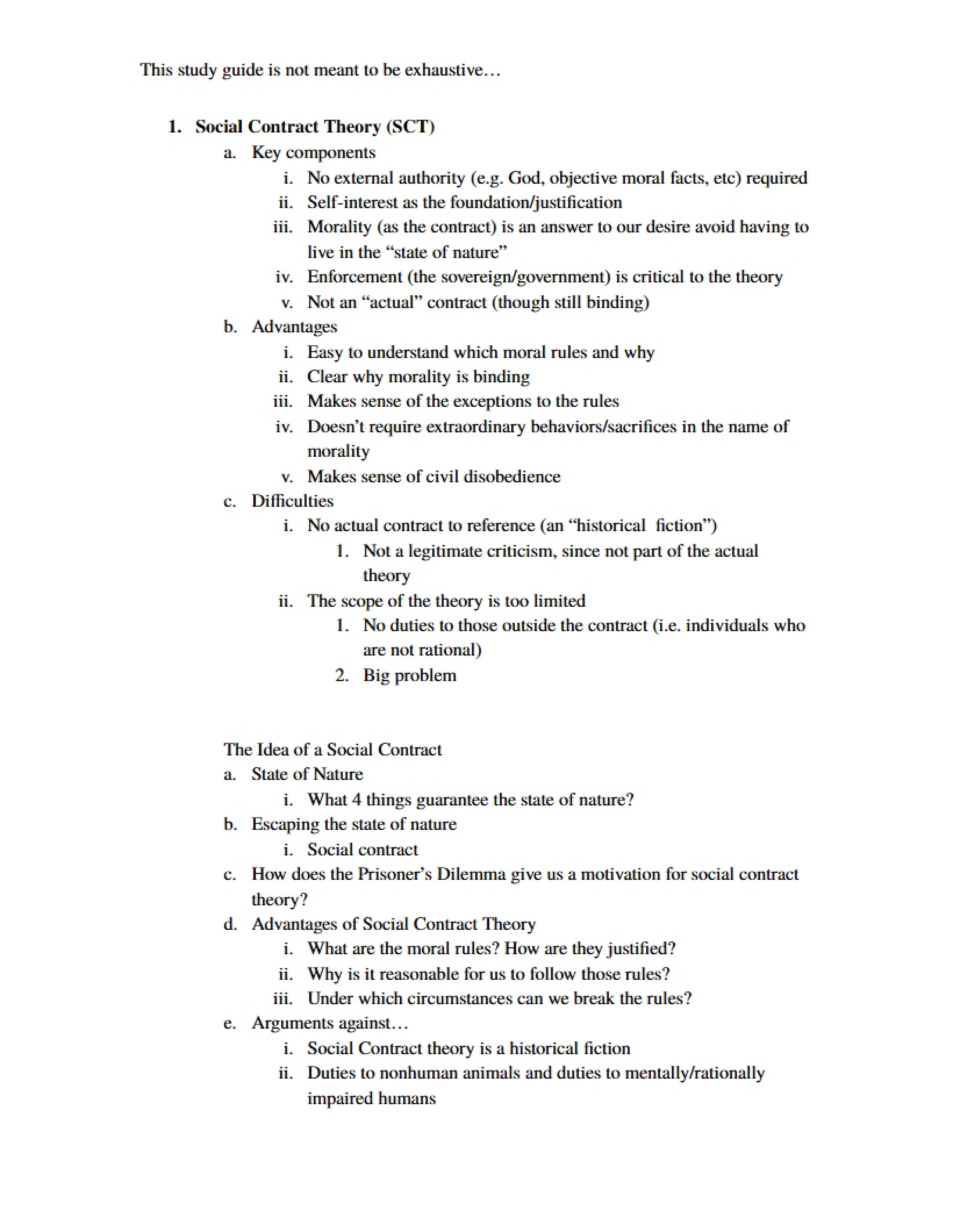 Spring 2019 Study Guide for Exam Two