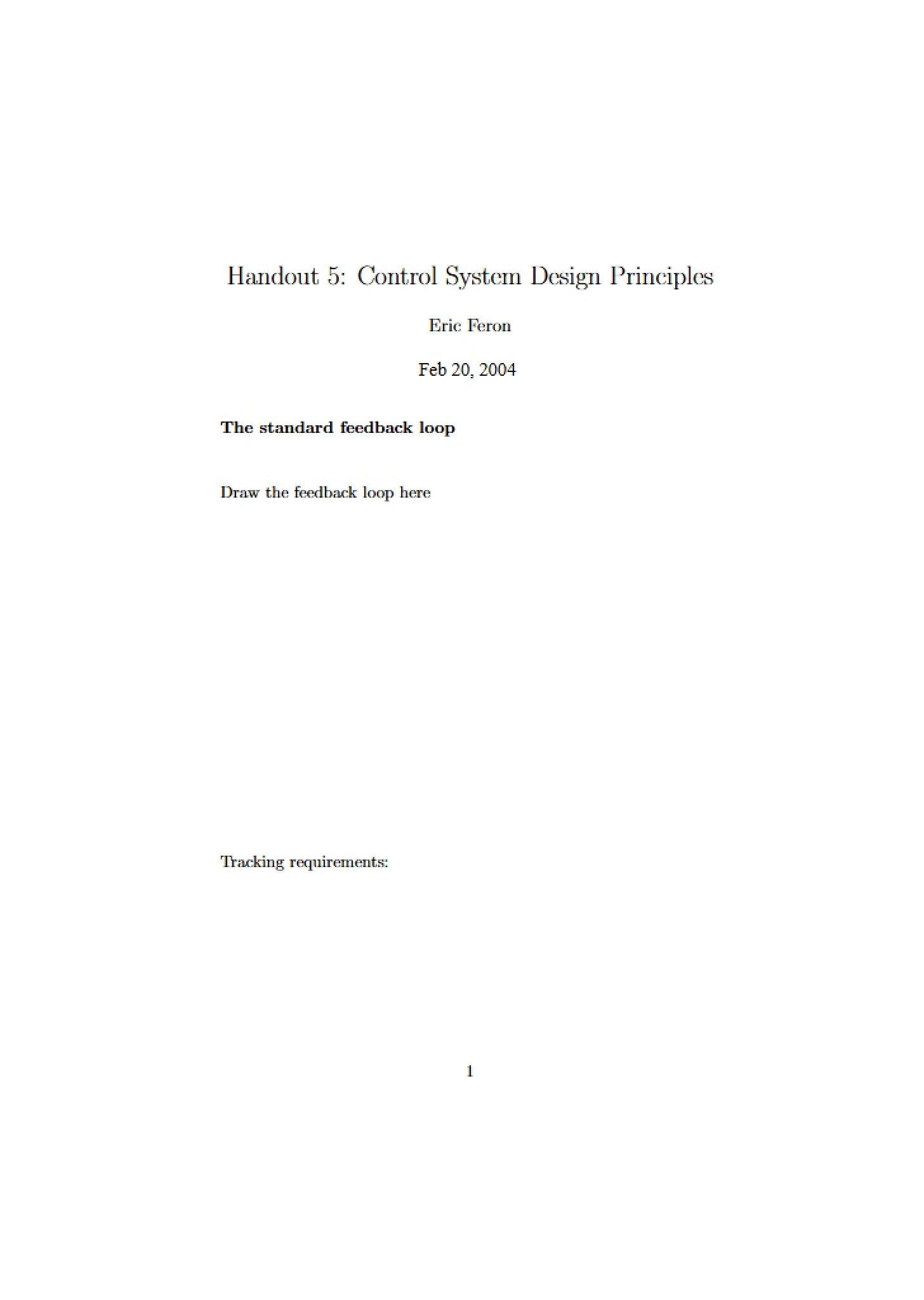 Principles of Control System Design