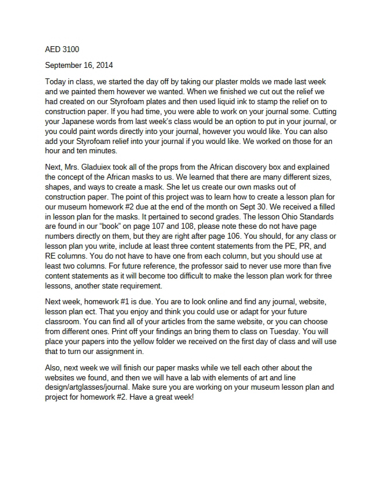 Art Education Essay - 1 Pages