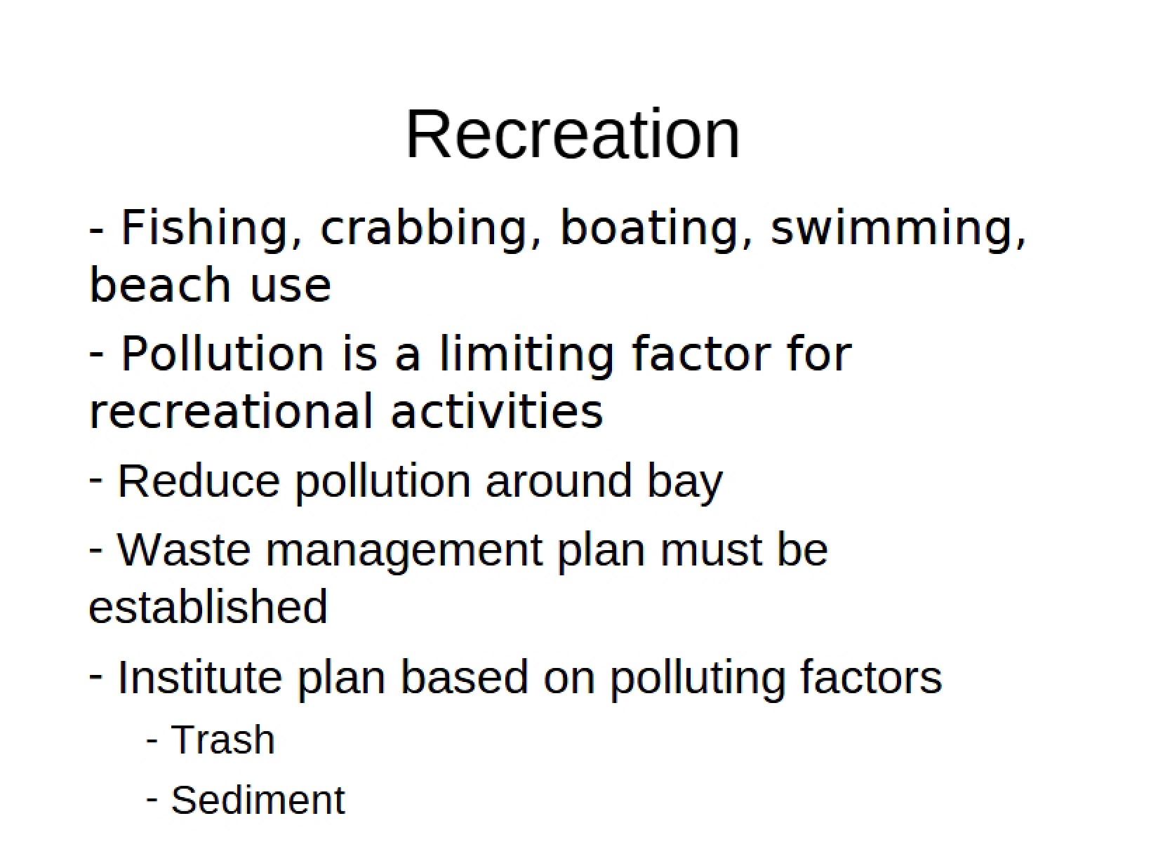 Recreational Activities