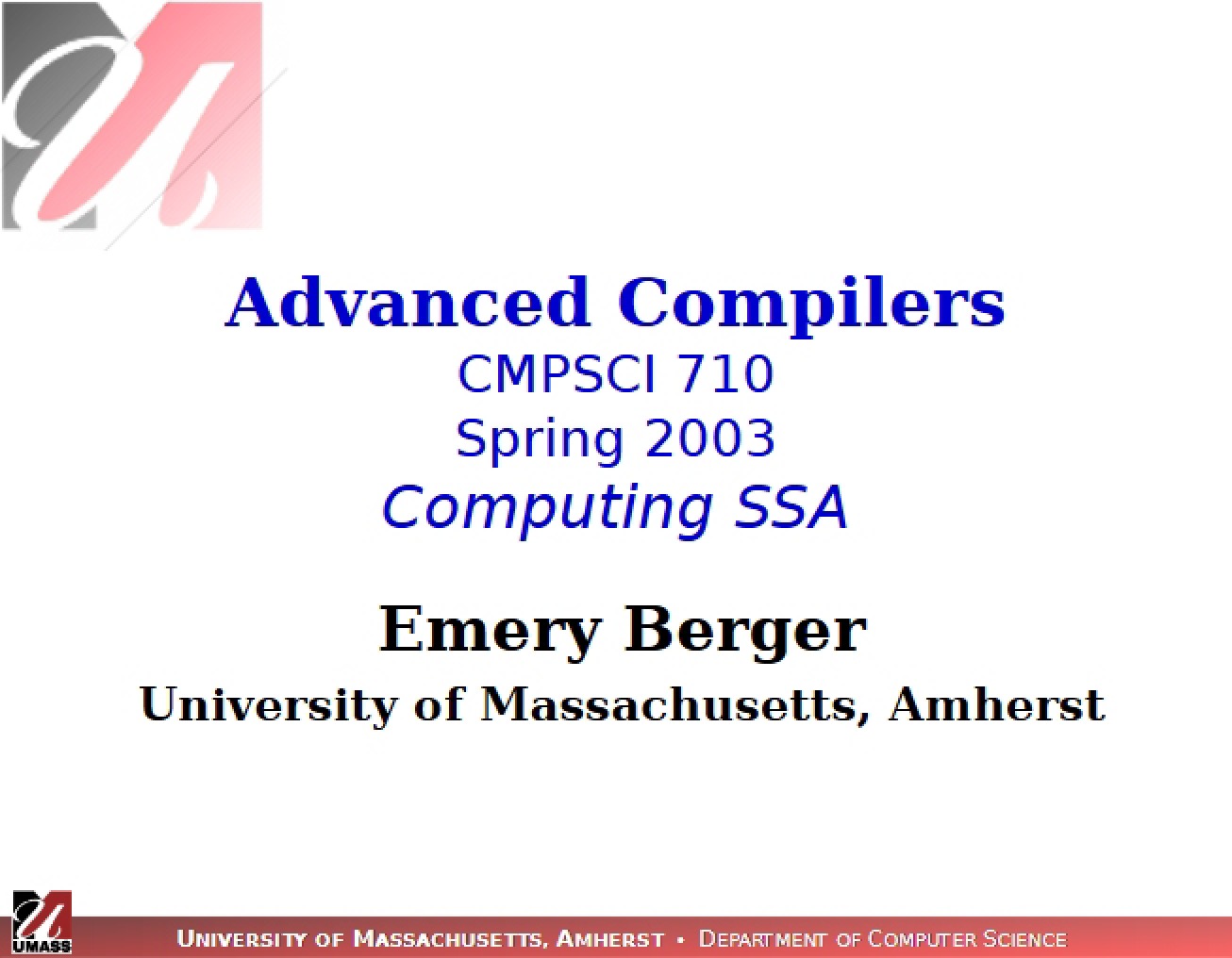 SSA Computation