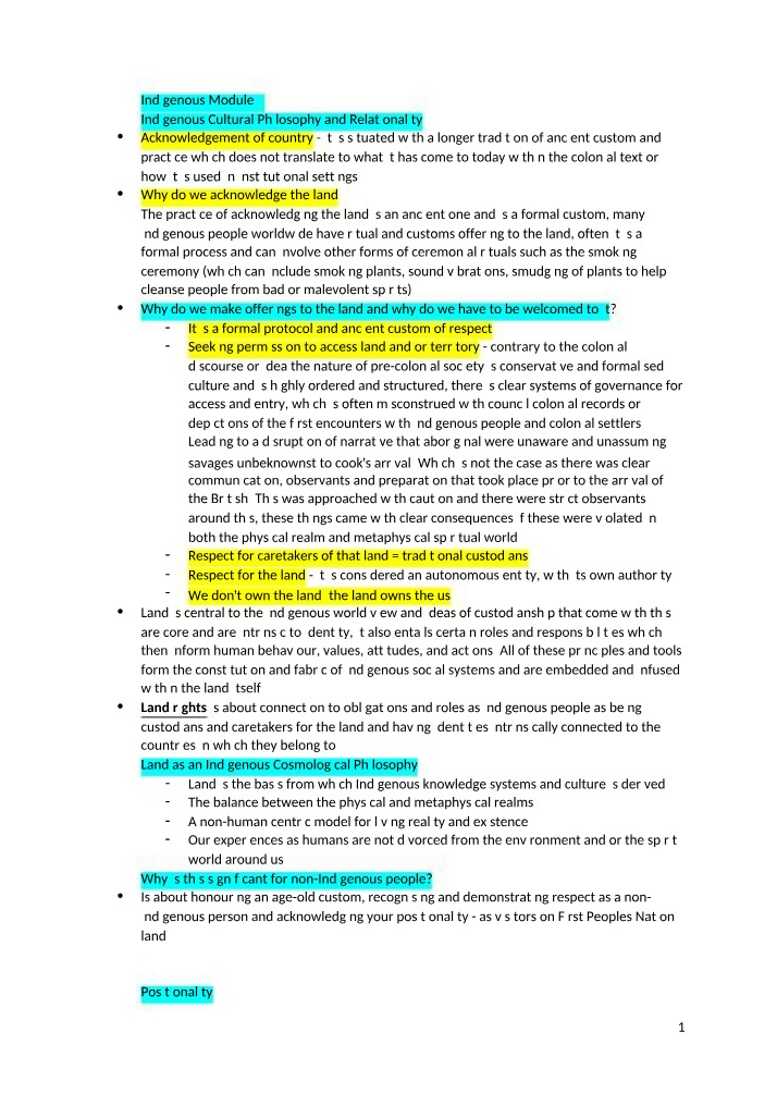Notes on Indigenous Cultural Philosophy and Relationality