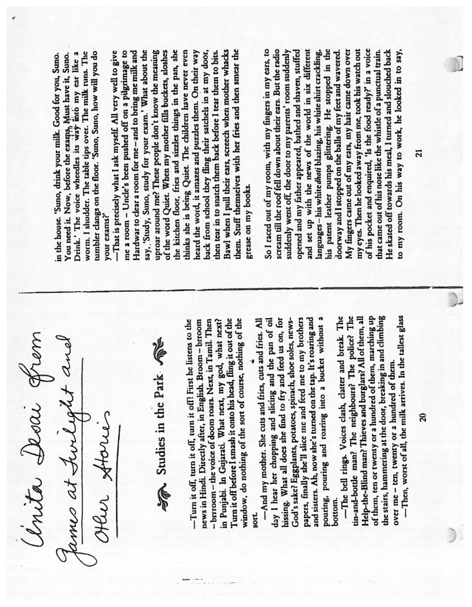 Studies in the Park - Document