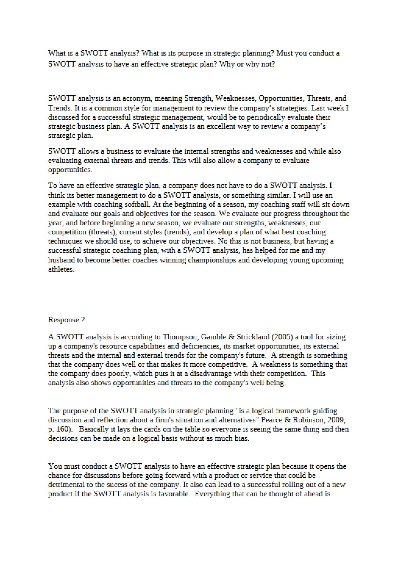 SWOTT Framework