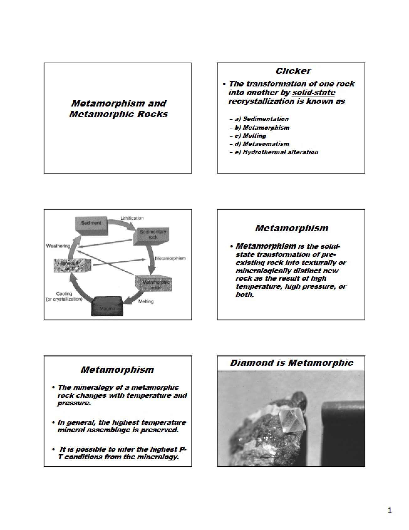 Metamorphic Rocks and Metamorphism