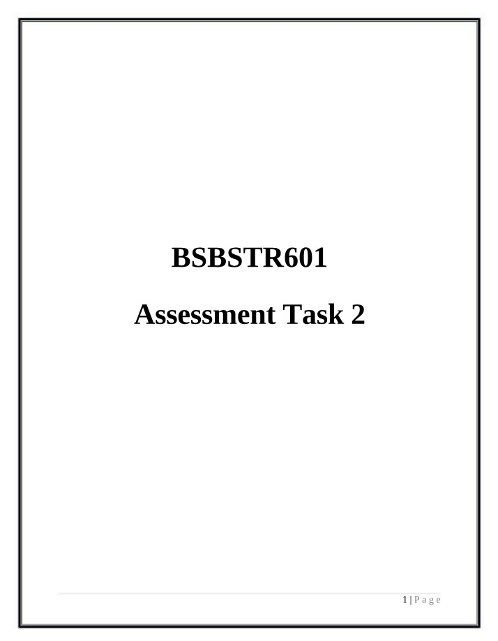 BSBSTR601 Assignment Task 2