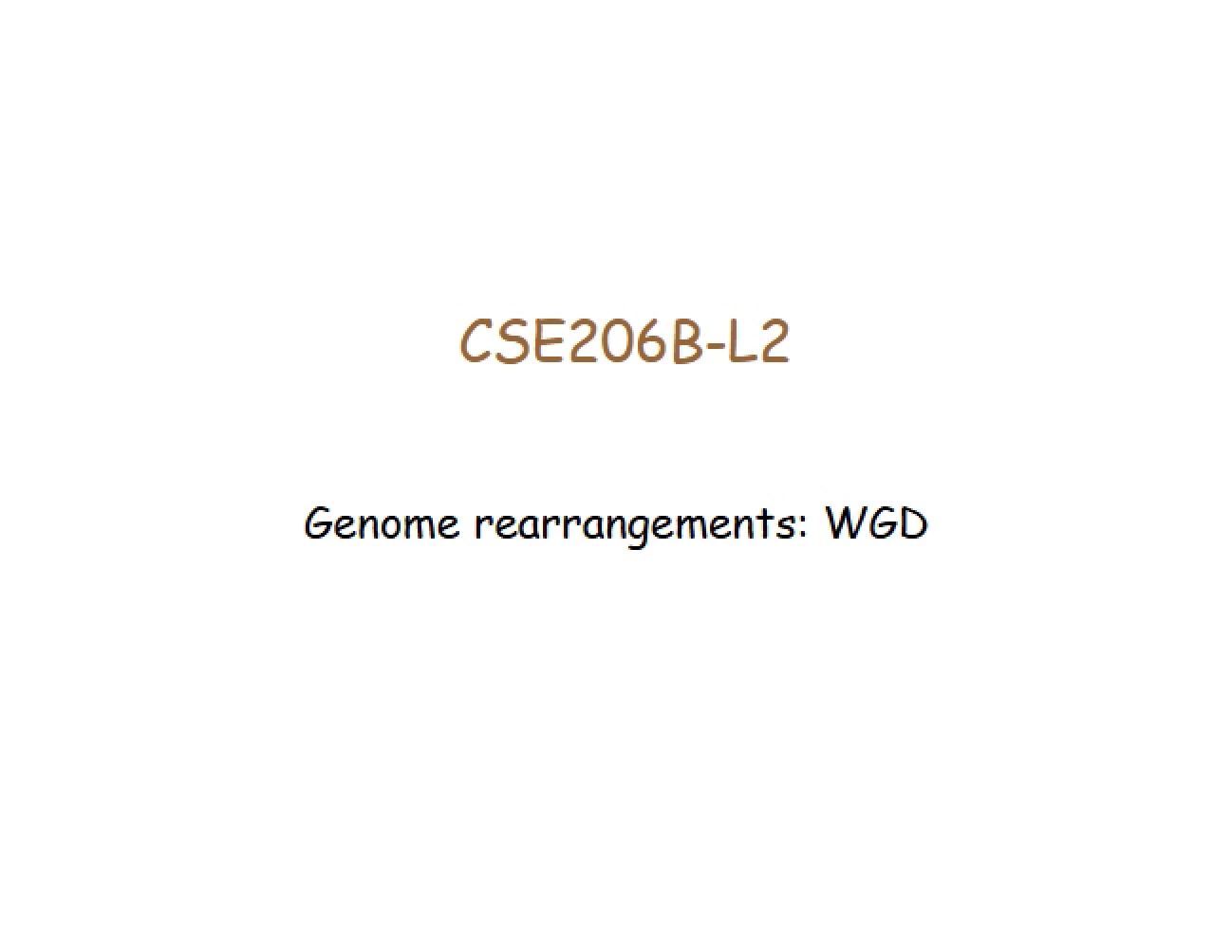 WGD and Genomic Rearrangement