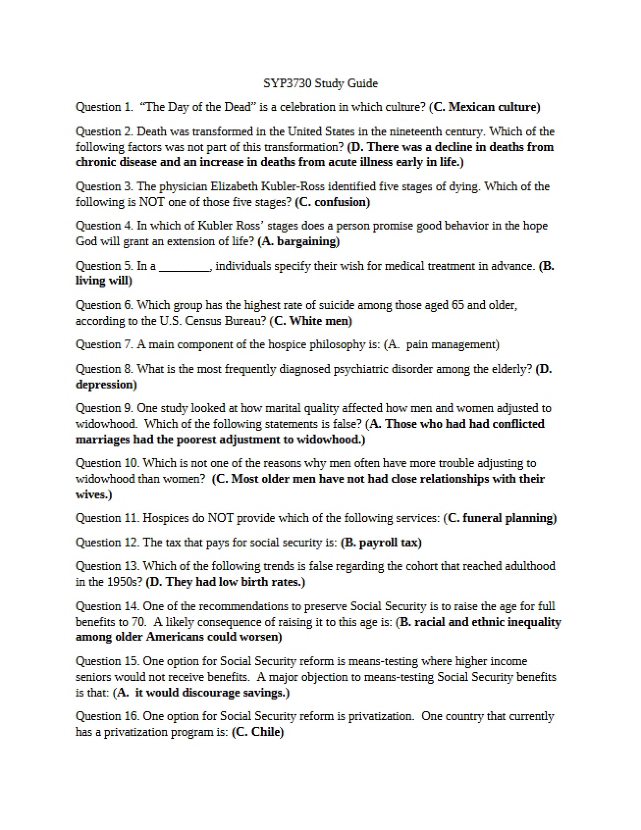 Aging and Life Course Guide