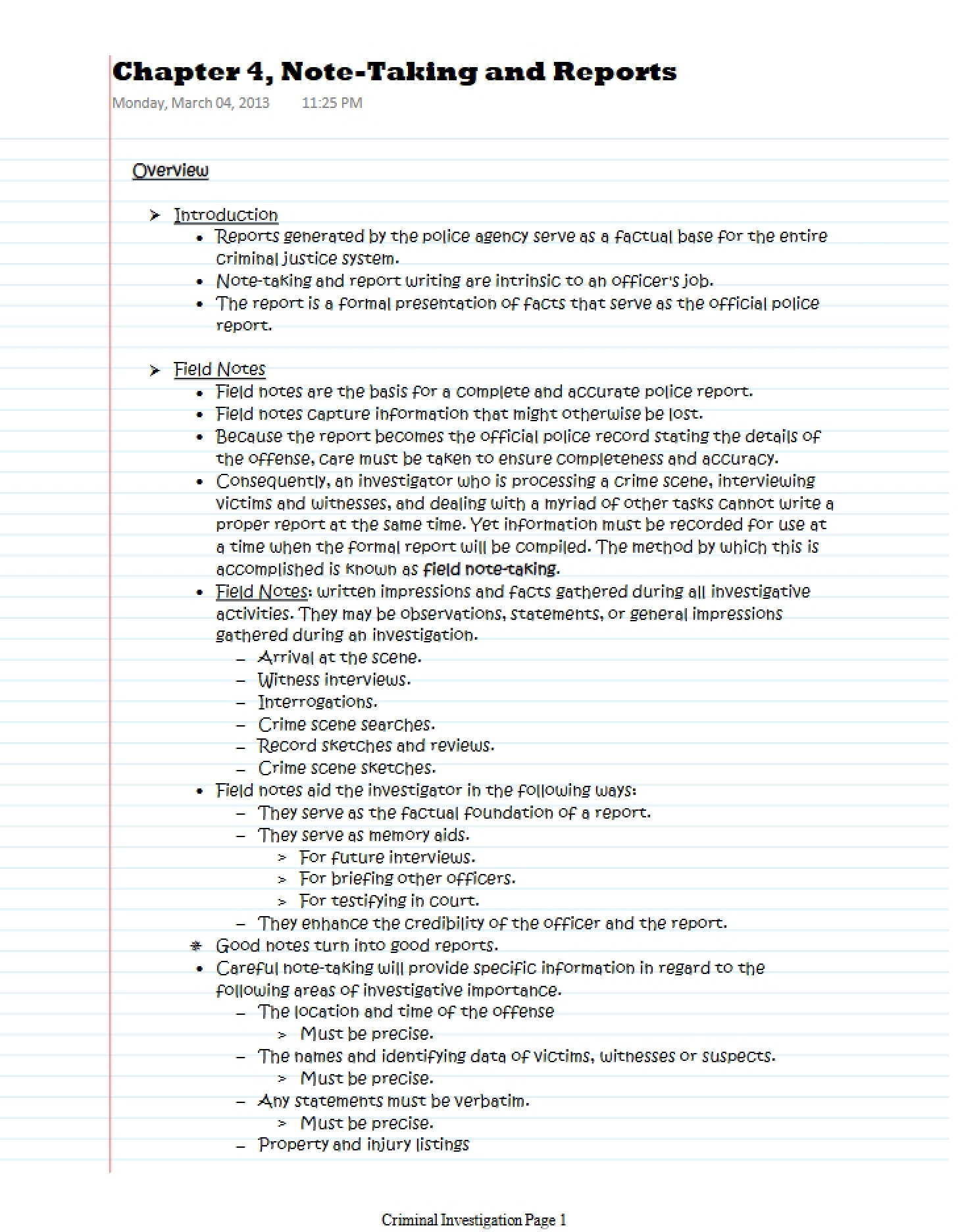 Reporting and Taking Notes Chapter 4