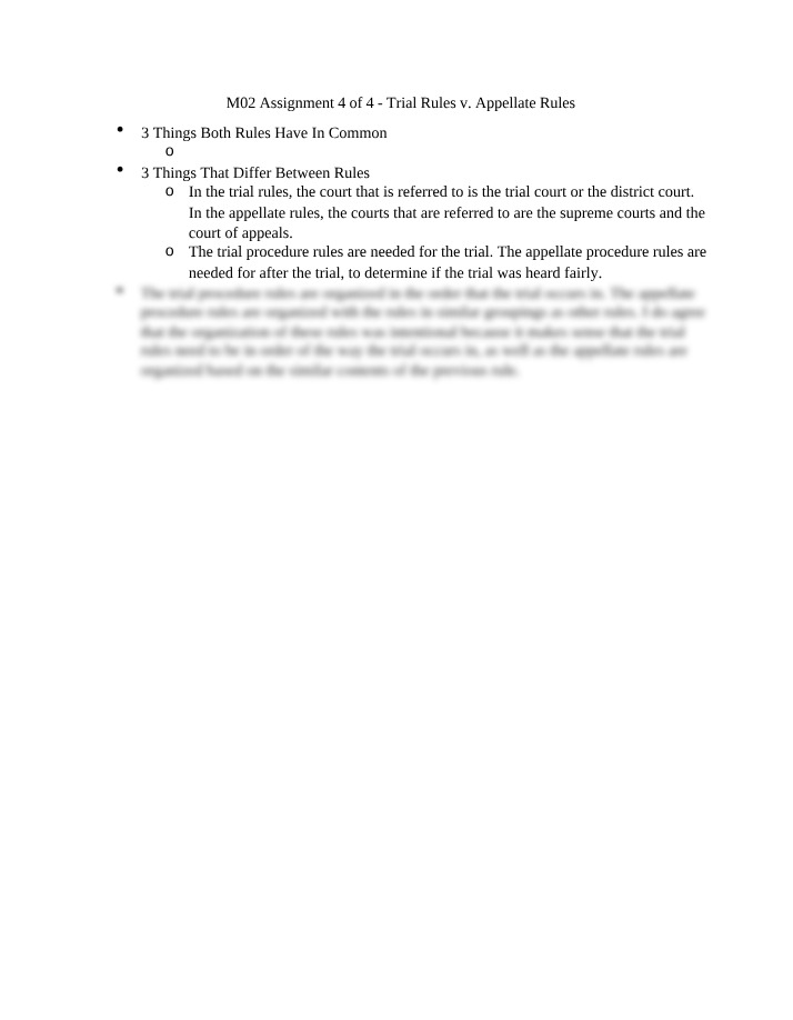 M02 Assignment 4 - Trial Rules versus Appellate Rules