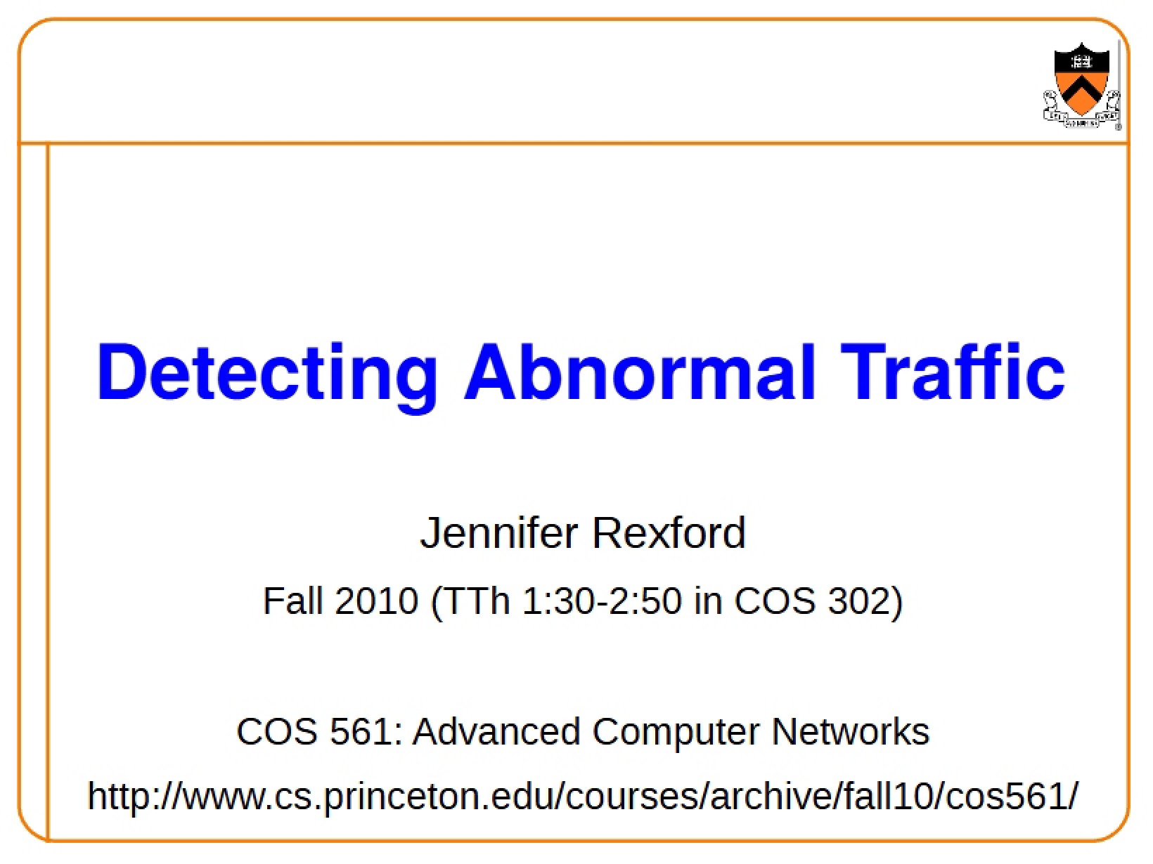 Traffic Abnormality Detection