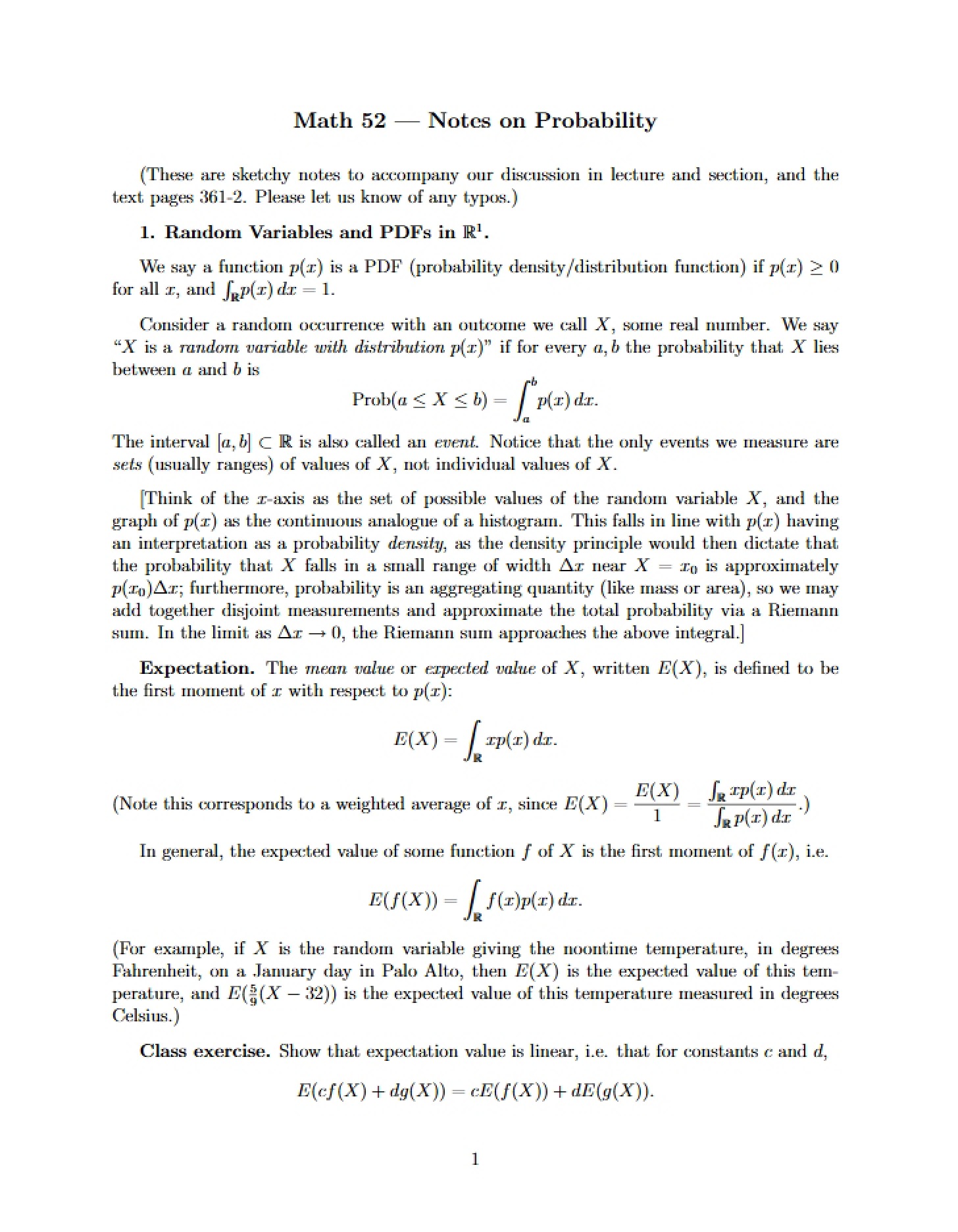 Probability Notes