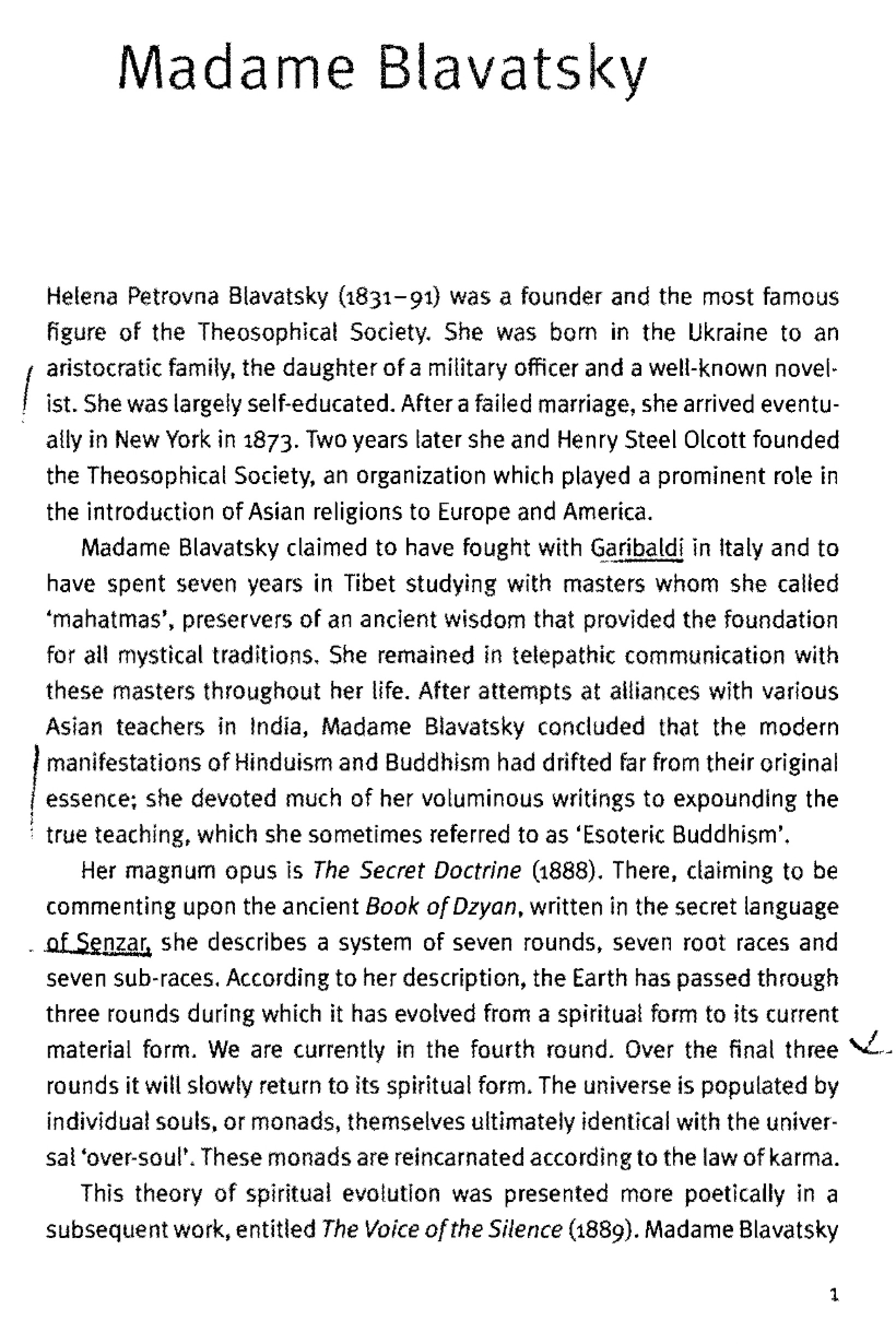 Blavatsky Biography