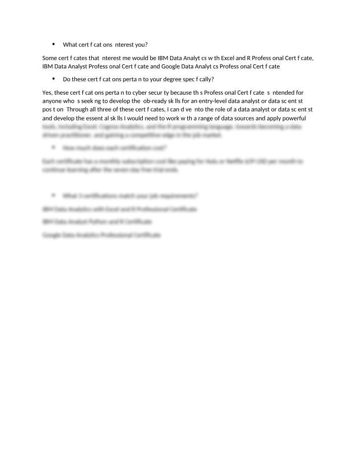 Data Analytics Certifications - IBM and Google