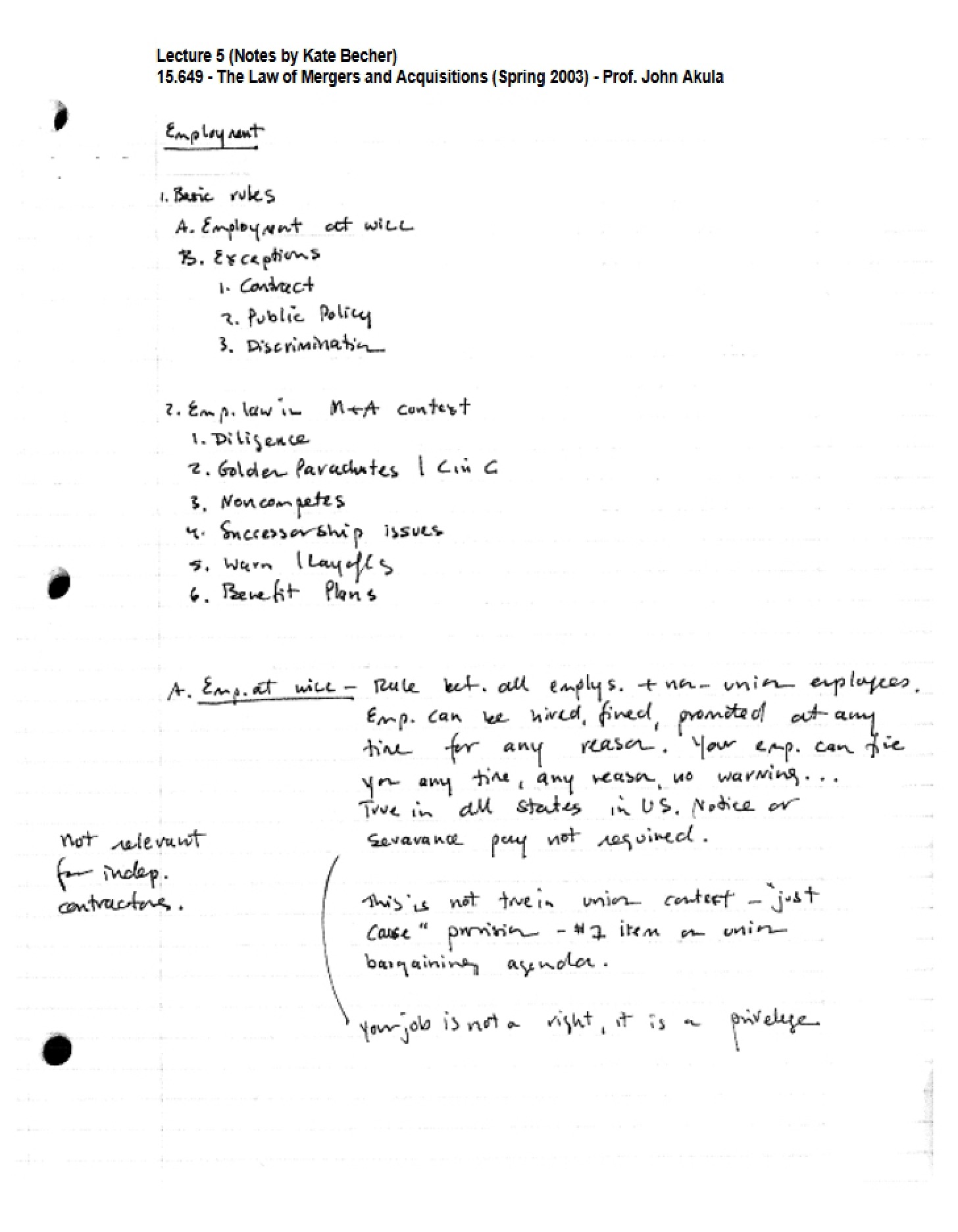 Teaching Notes