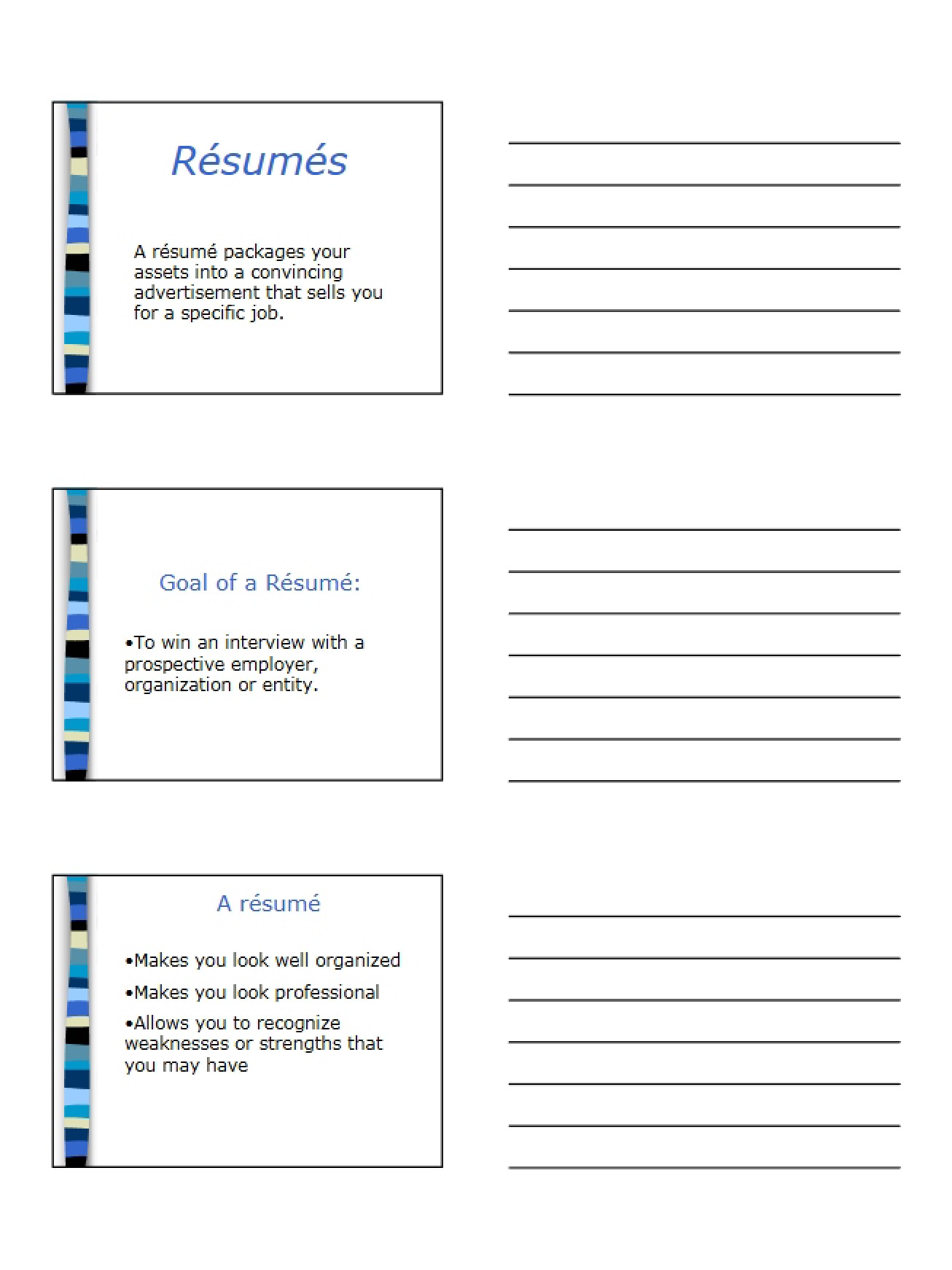 Guide to Writing Resumes