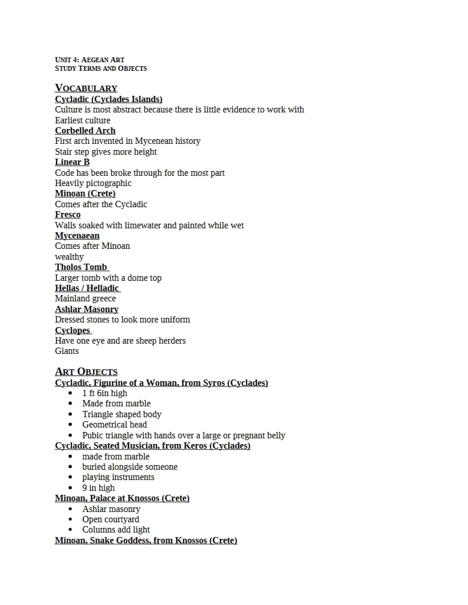 Unit Four Study Terms