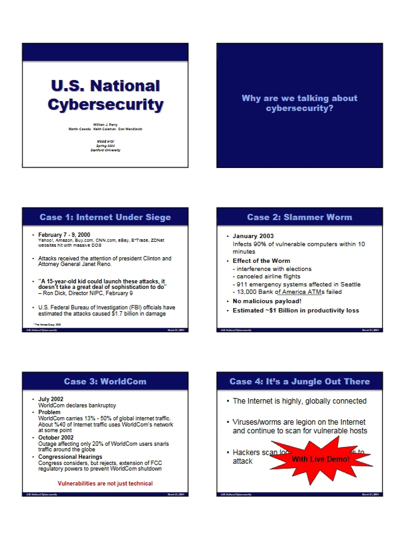 Course Notes on U.S. National Cybersecurity