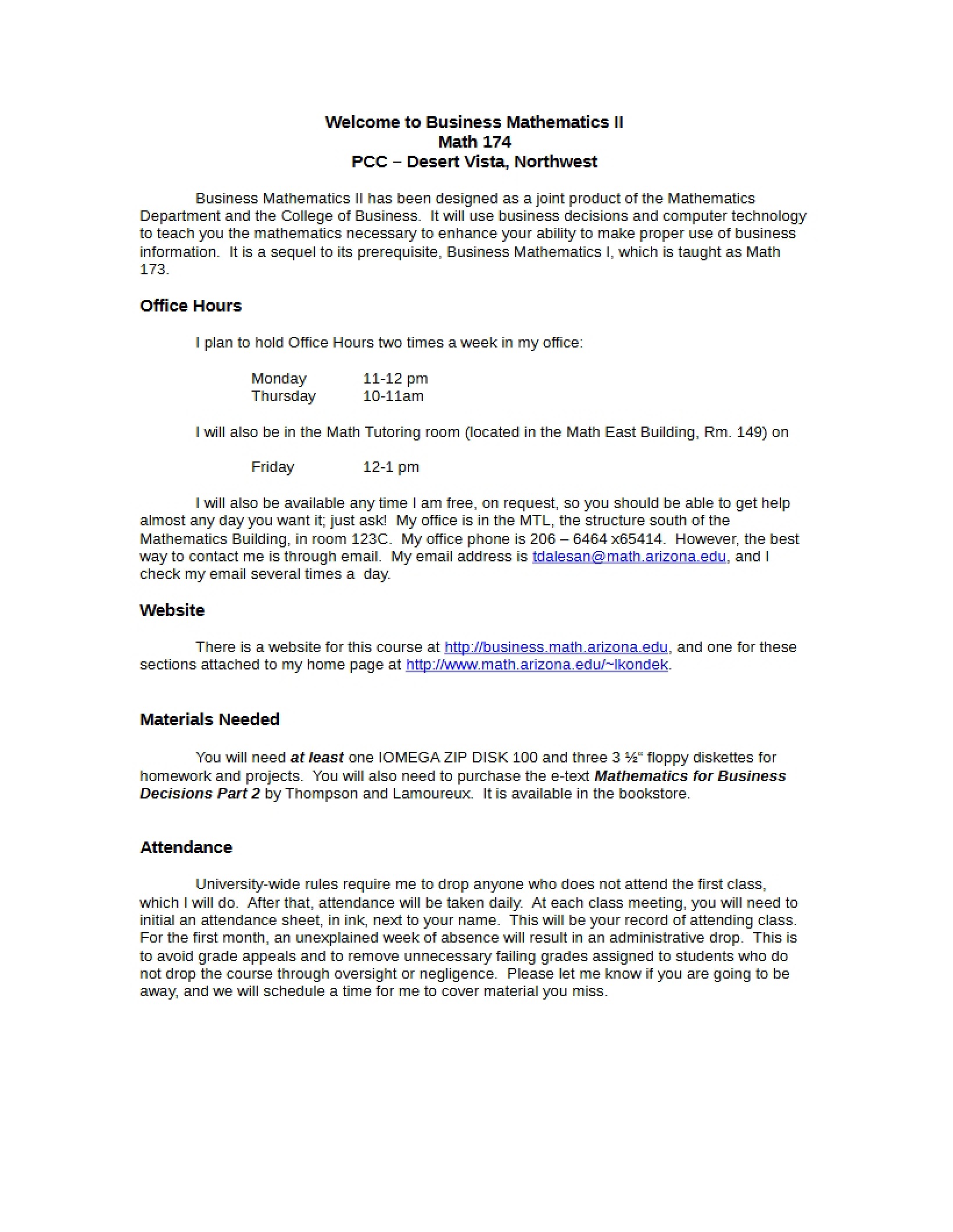 Business Math Introduction