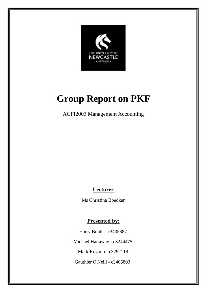 PKF Group Report - ACFI2003