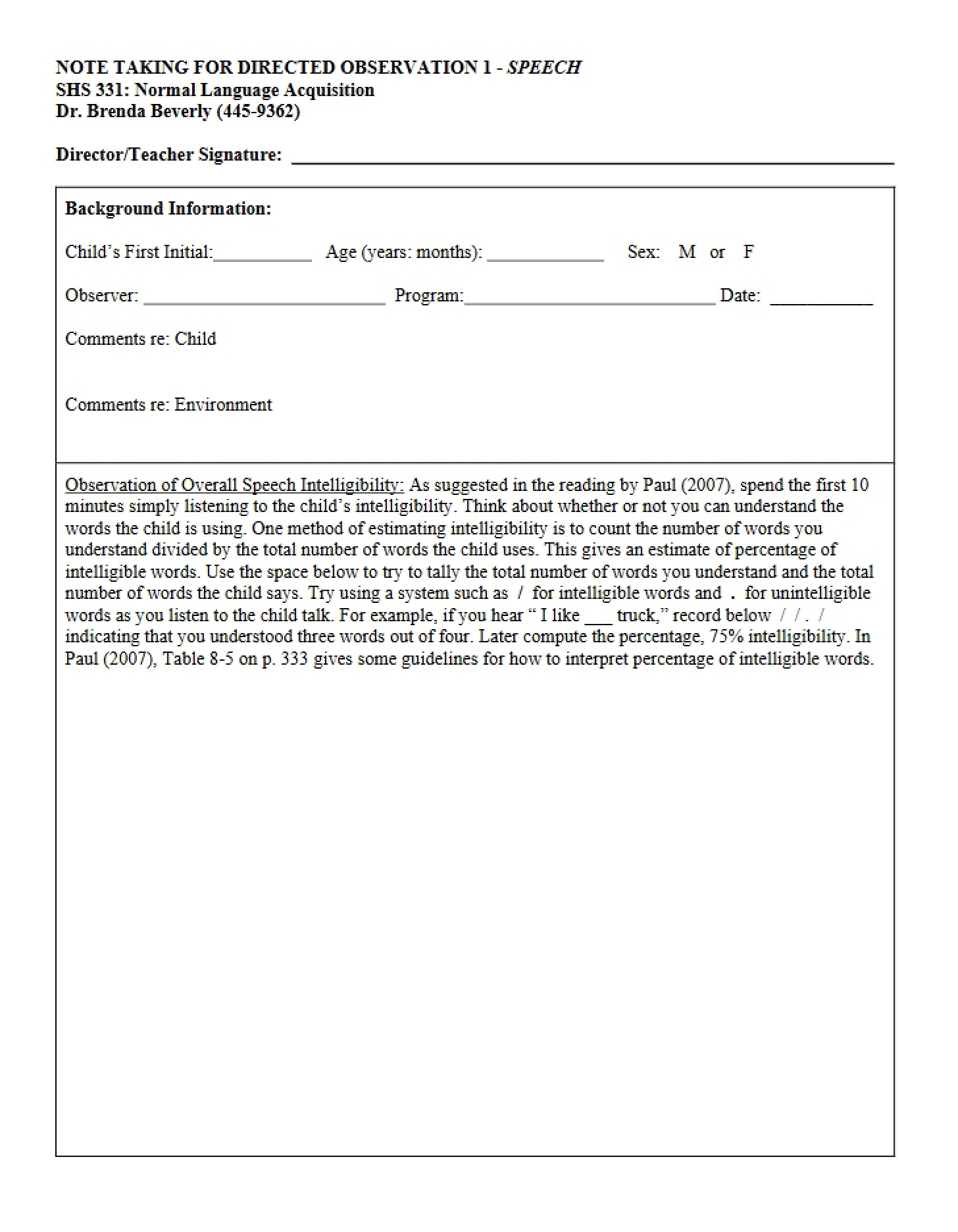 Speech Directed Observation One Note Taking