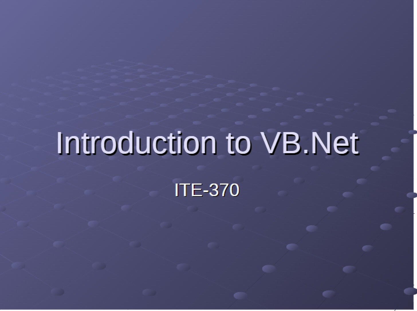 VB.Net Introduction