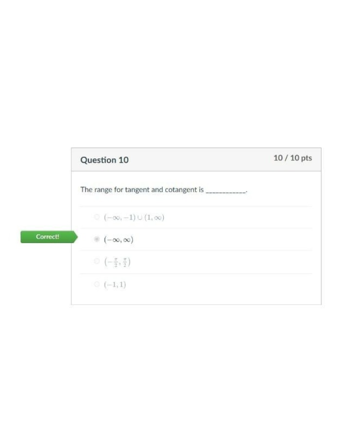 Range of Tangent and Cotangent Functions - Question 10