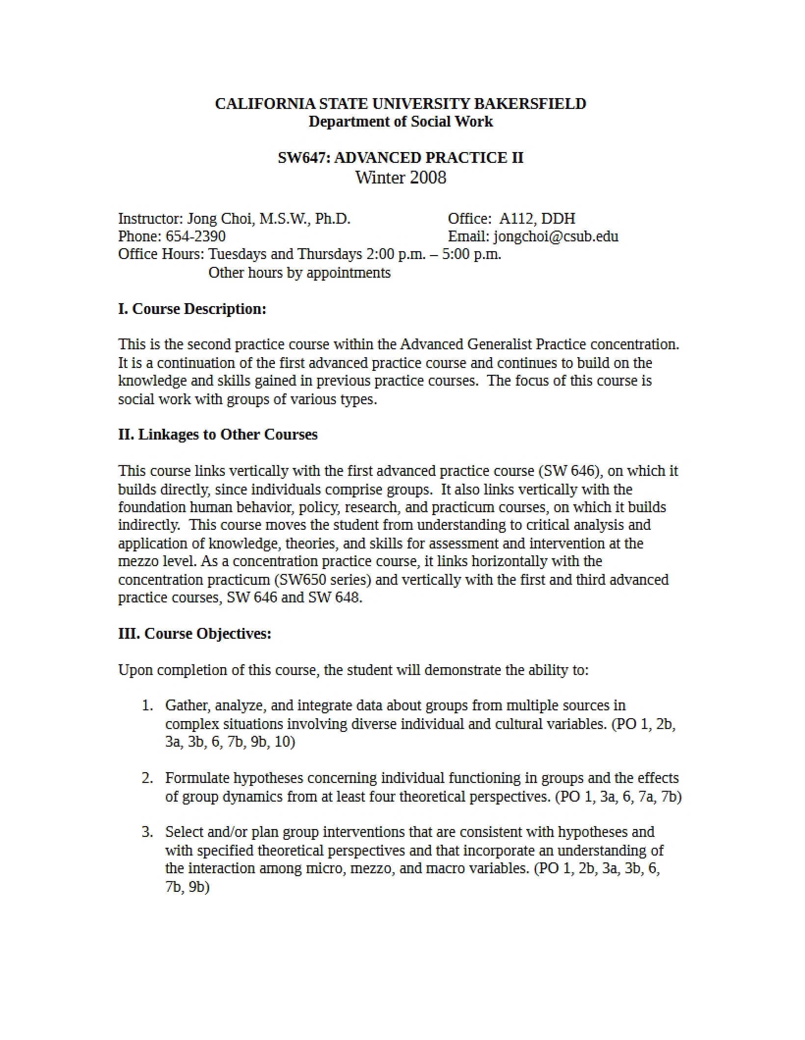 Advanced Practice Part Two