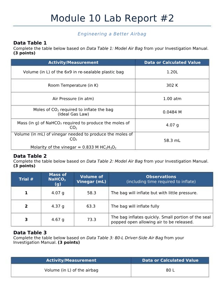 Lab Report 2 - Engineering a Better Airbag