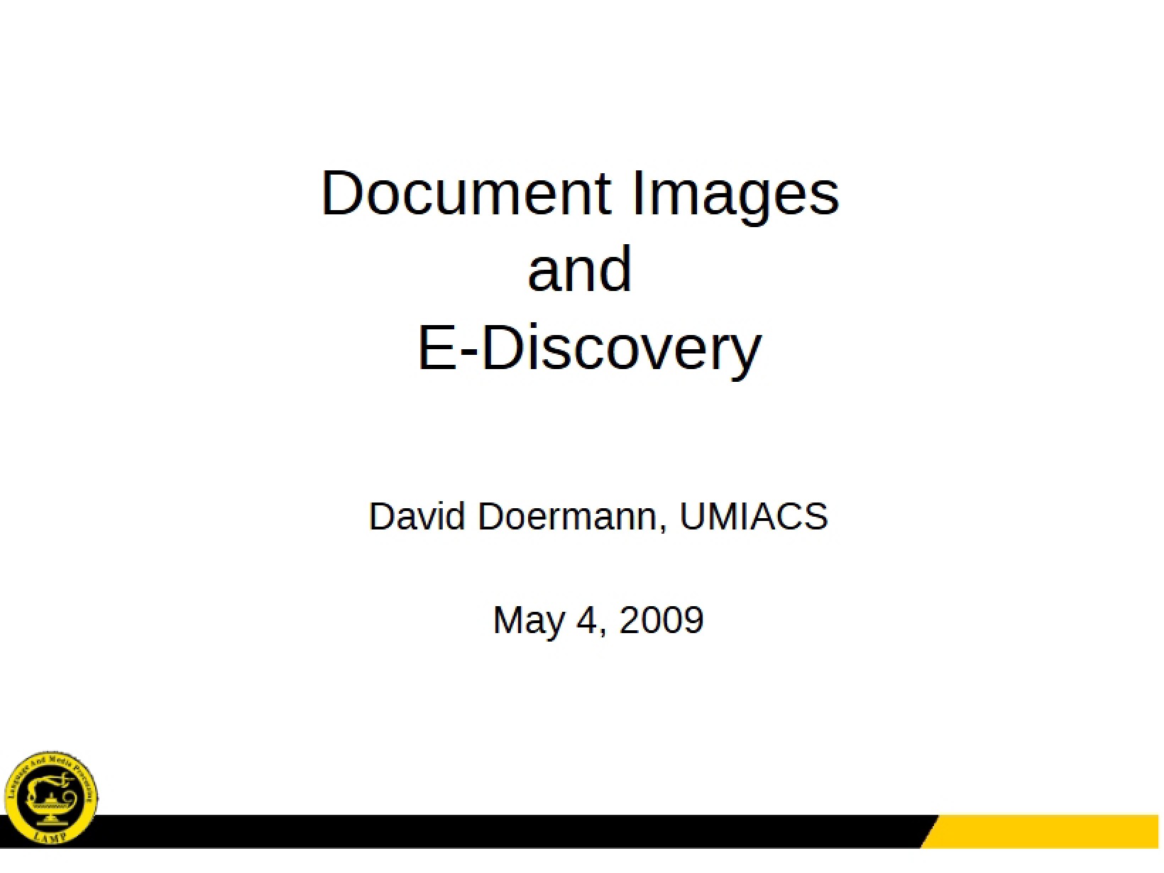 E-Discovery and Document Images