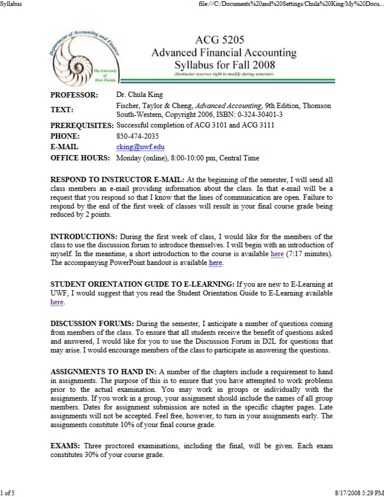 Syllabus Overview