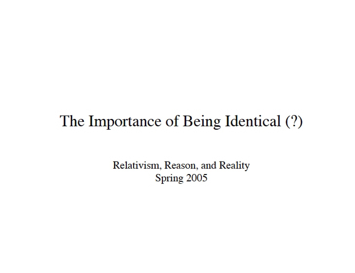 Identity Significance