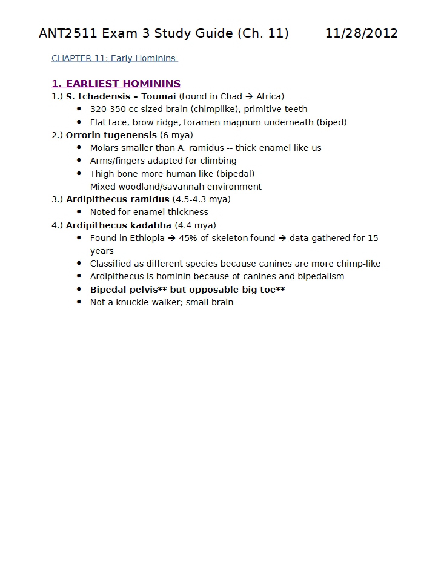 Study Framework for the Third Exam