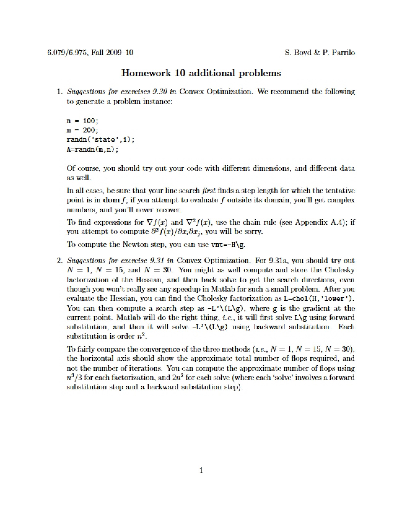 Convex Optimization Assignment