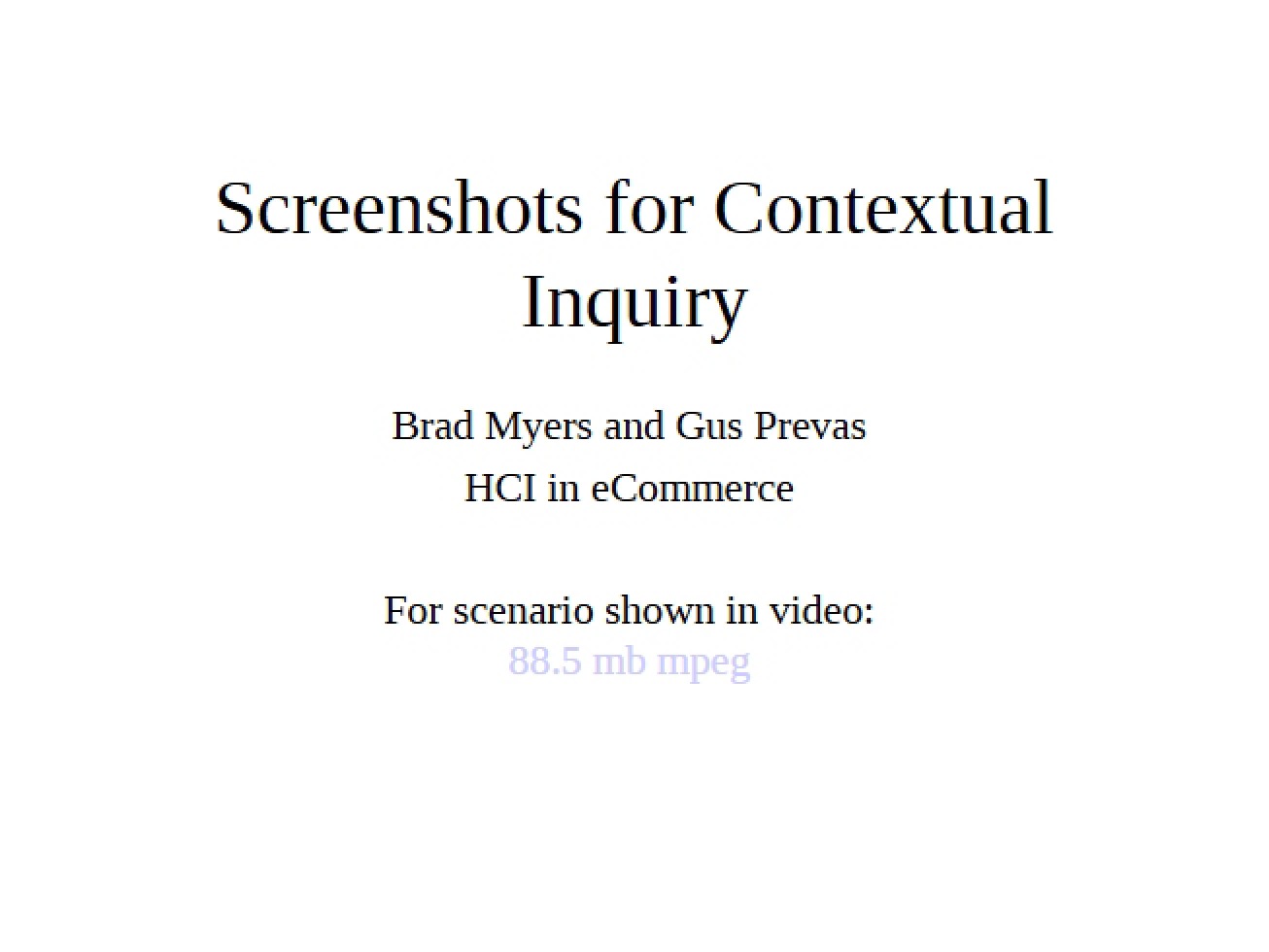 Contextual Inquiry Visual Reference