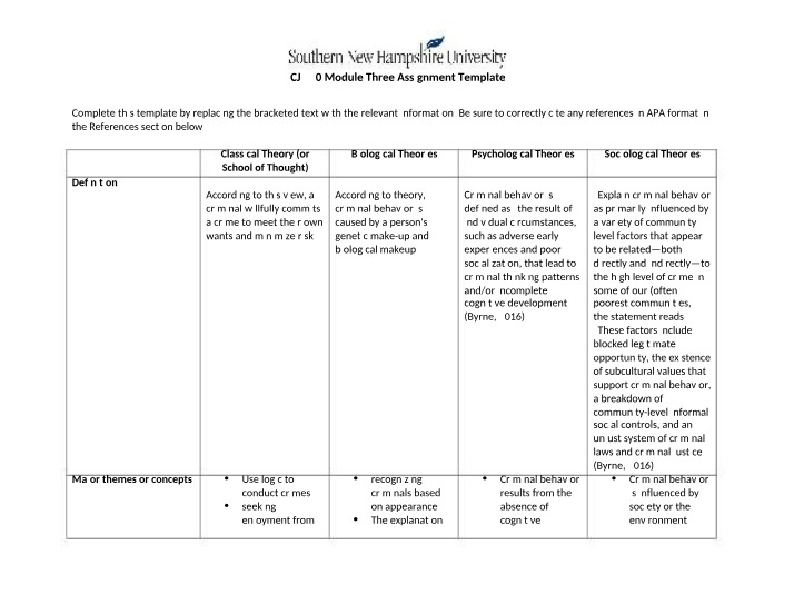 CJ 340 Module Three Assignment Template Set 2