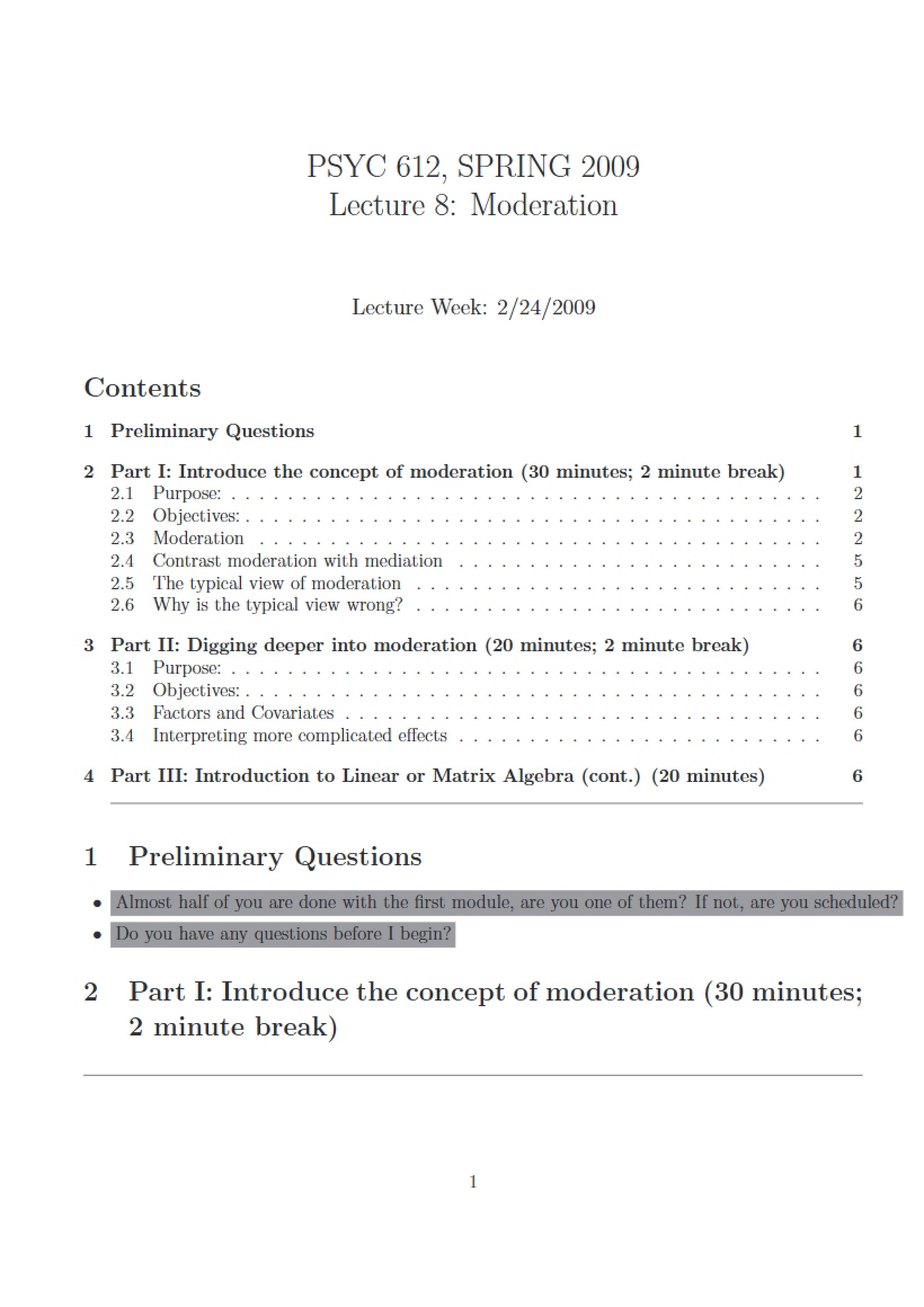 Moderation Lecture 8