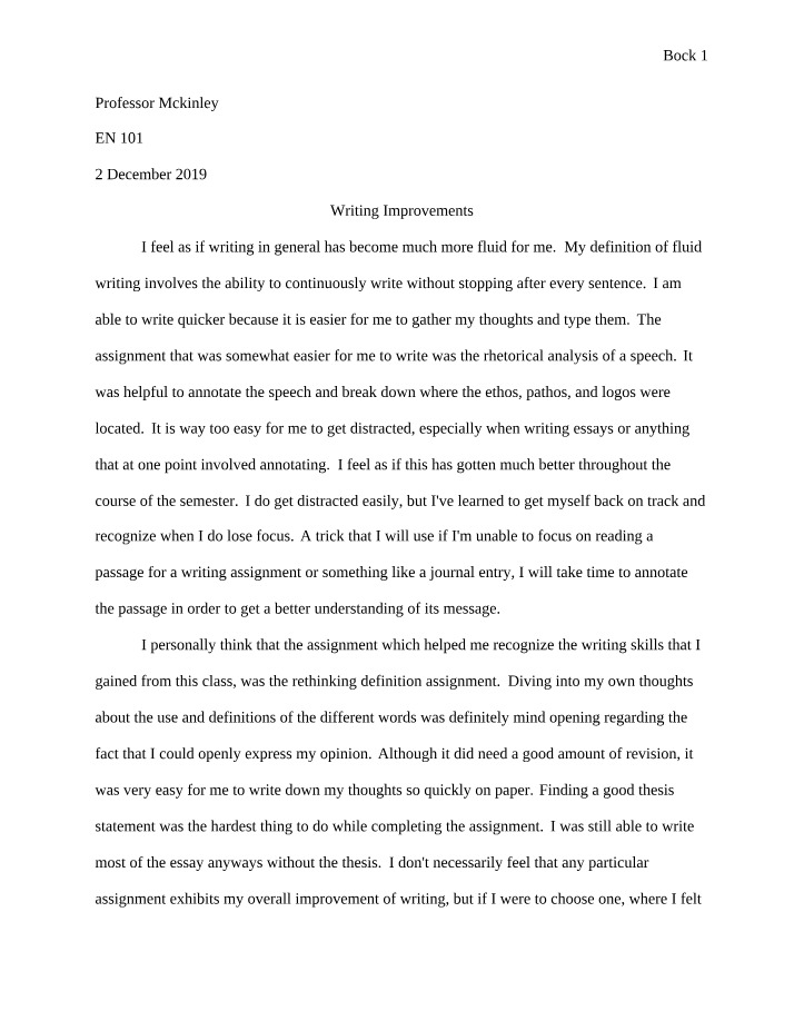 Writing Improvements - EN101