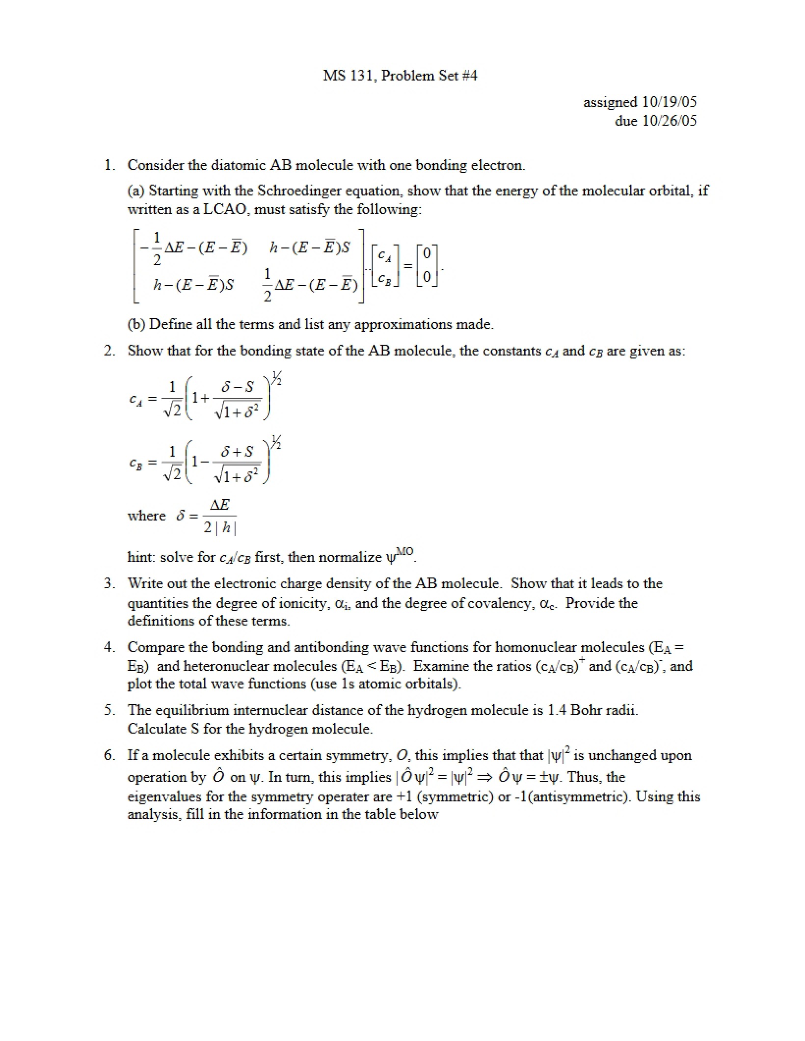 Set 4 Problems