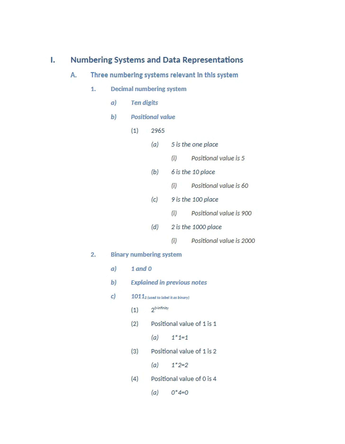 Data Representation and Numbering Systems