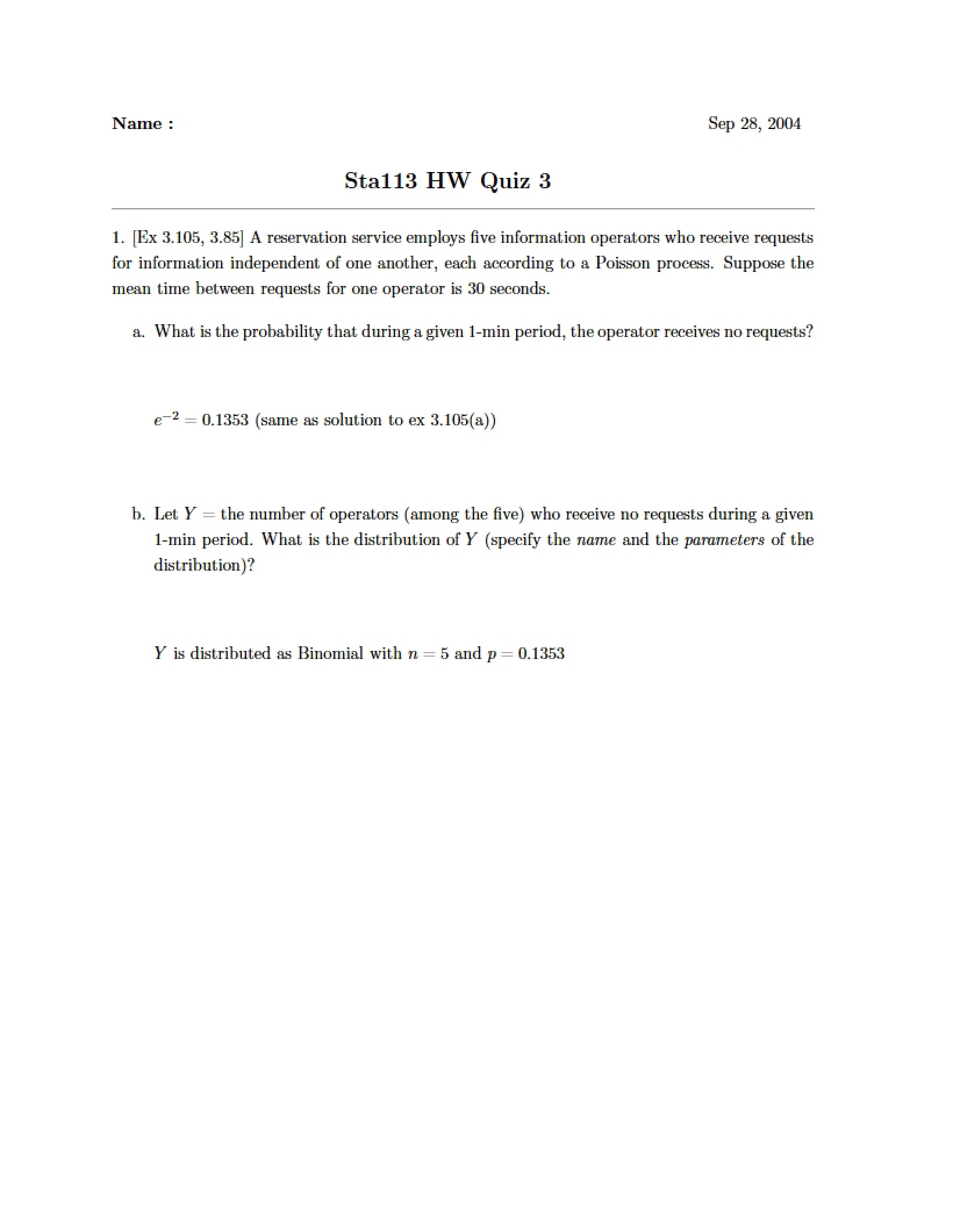 Third Quiz